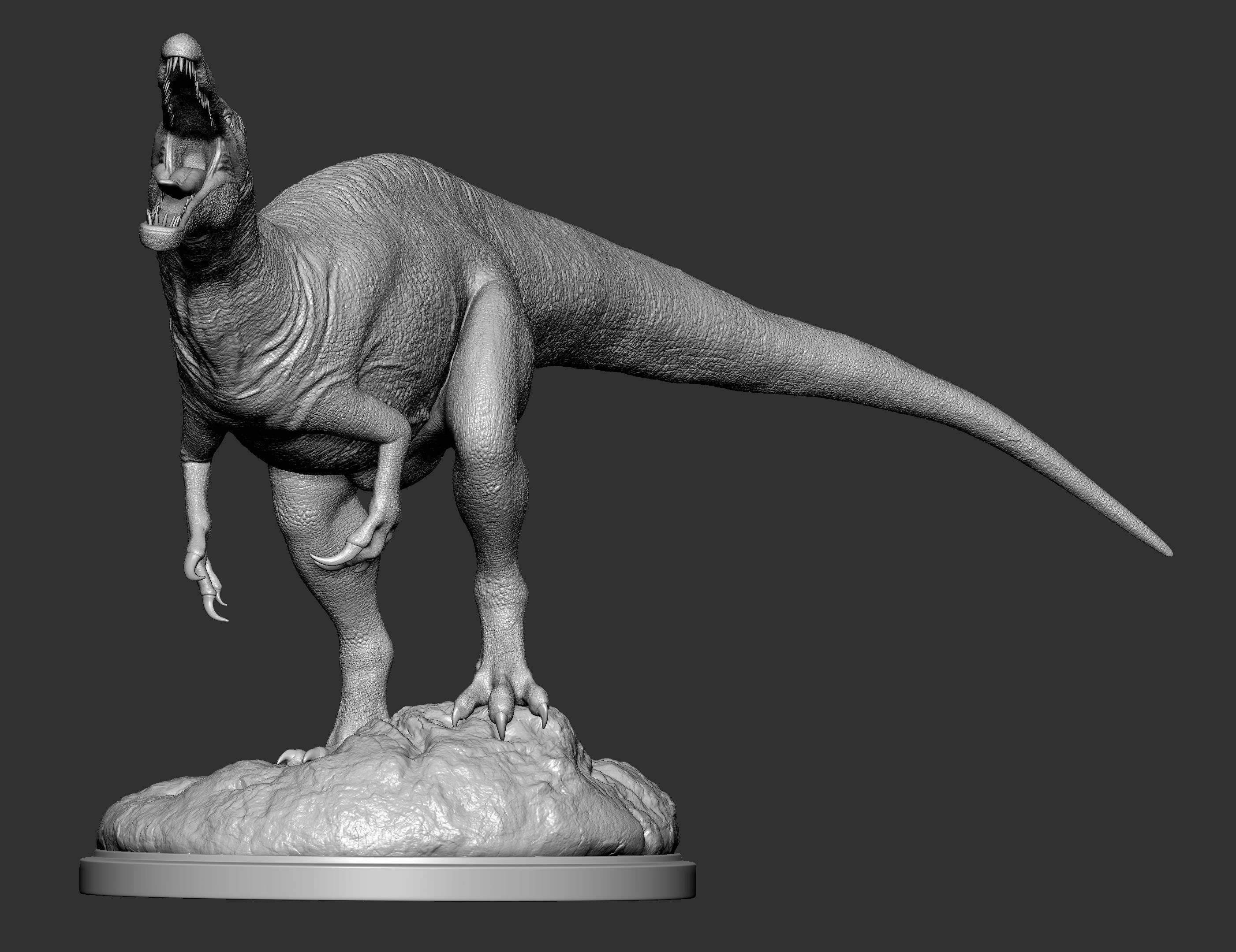 Dinosaur Suchomimus Statue 3D print model_7