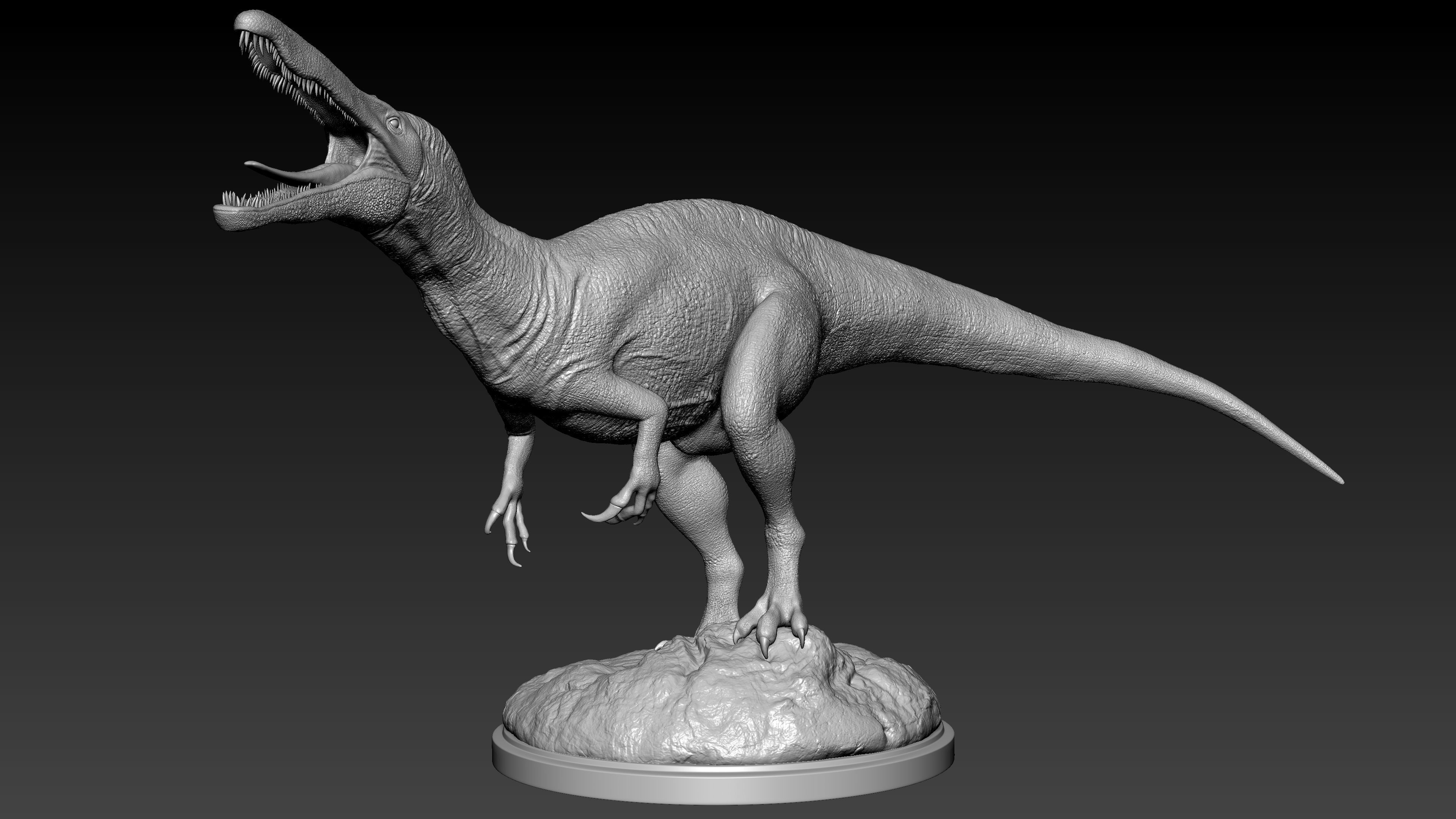 Dinosaur Suchomimus Statue 3D print model_5