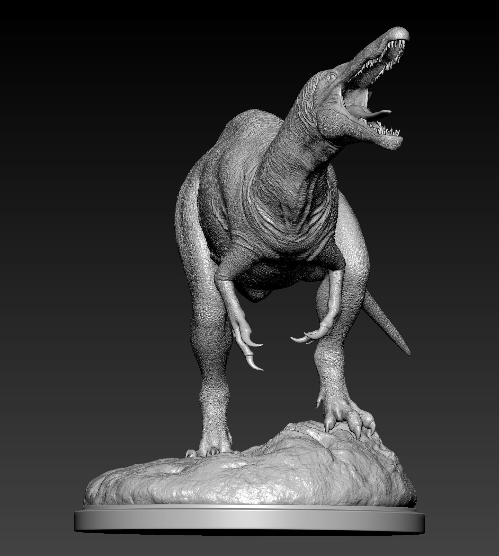 Dinosaur Suchomimus Statue 3D print model_6