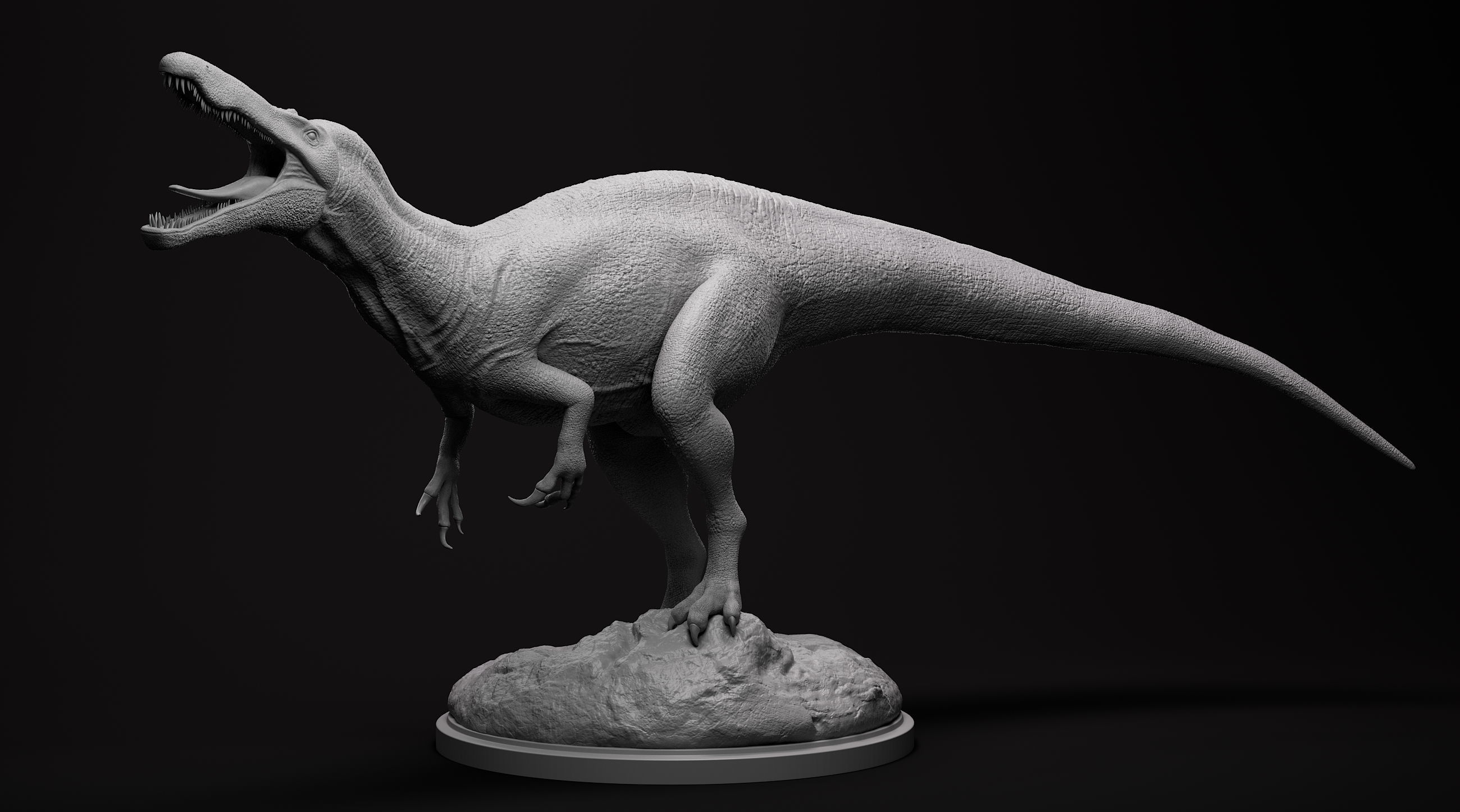 Dinosaur Suchomimus Statue 3D print model_2