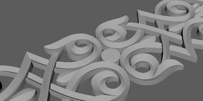 Central decor ornament for furniture 3D model_4