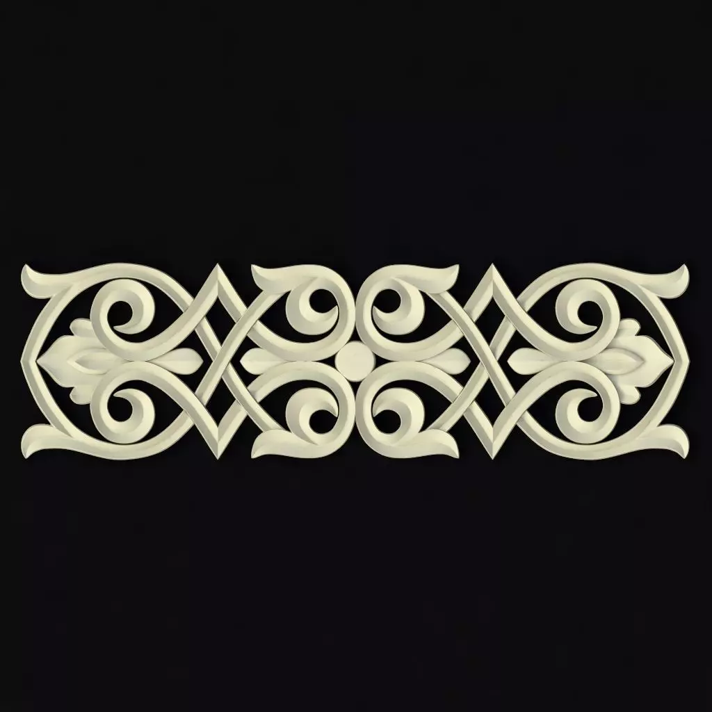 Central decor ornament for furniture 3D model_0