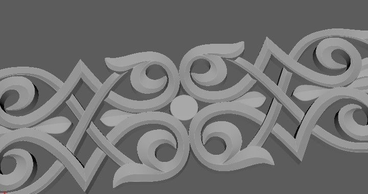 Central decor ornament for furniture 3D model_2