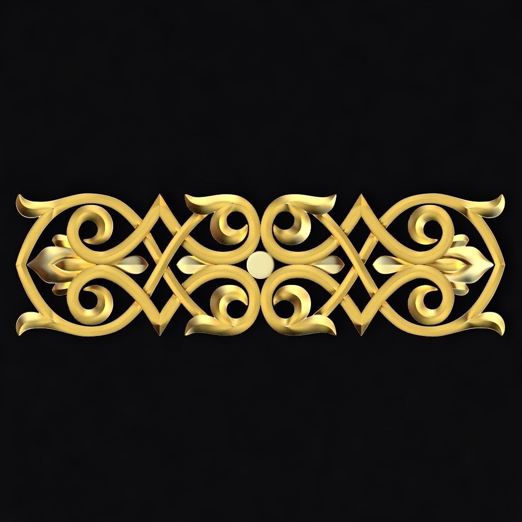 Central decor ornament for furniture 3D model_1