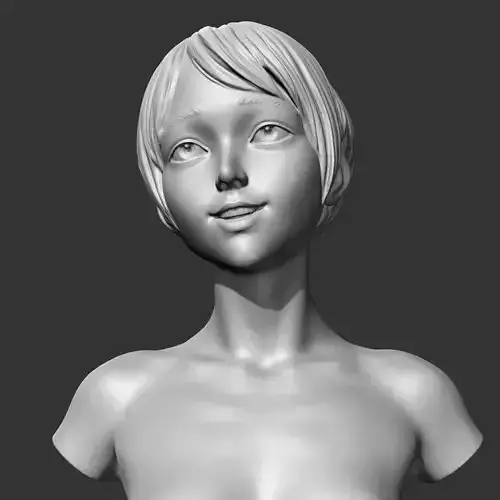 CH girl bust S 3D print model 3D print model