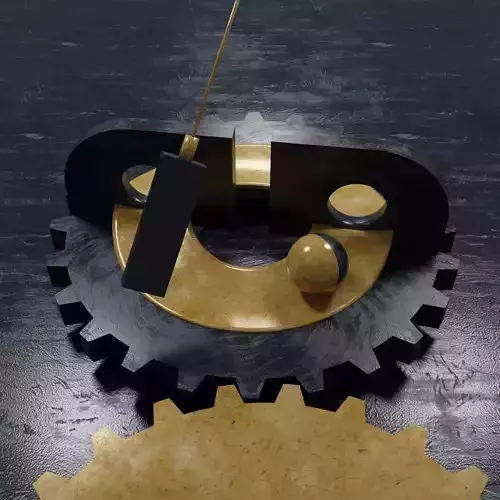 Animated Mechanical gears 3D - realistic FREE