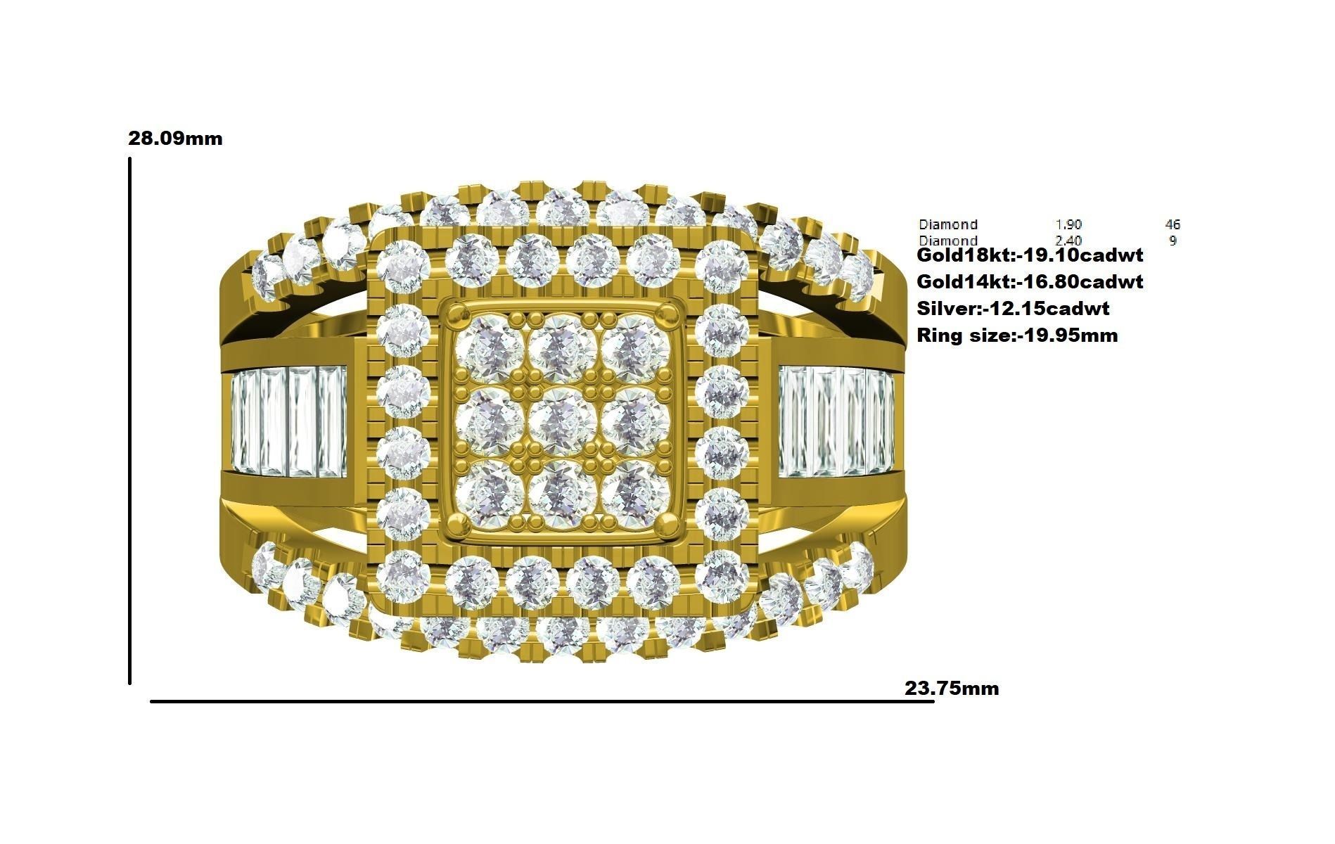 Men Ring -01 3D print model_9