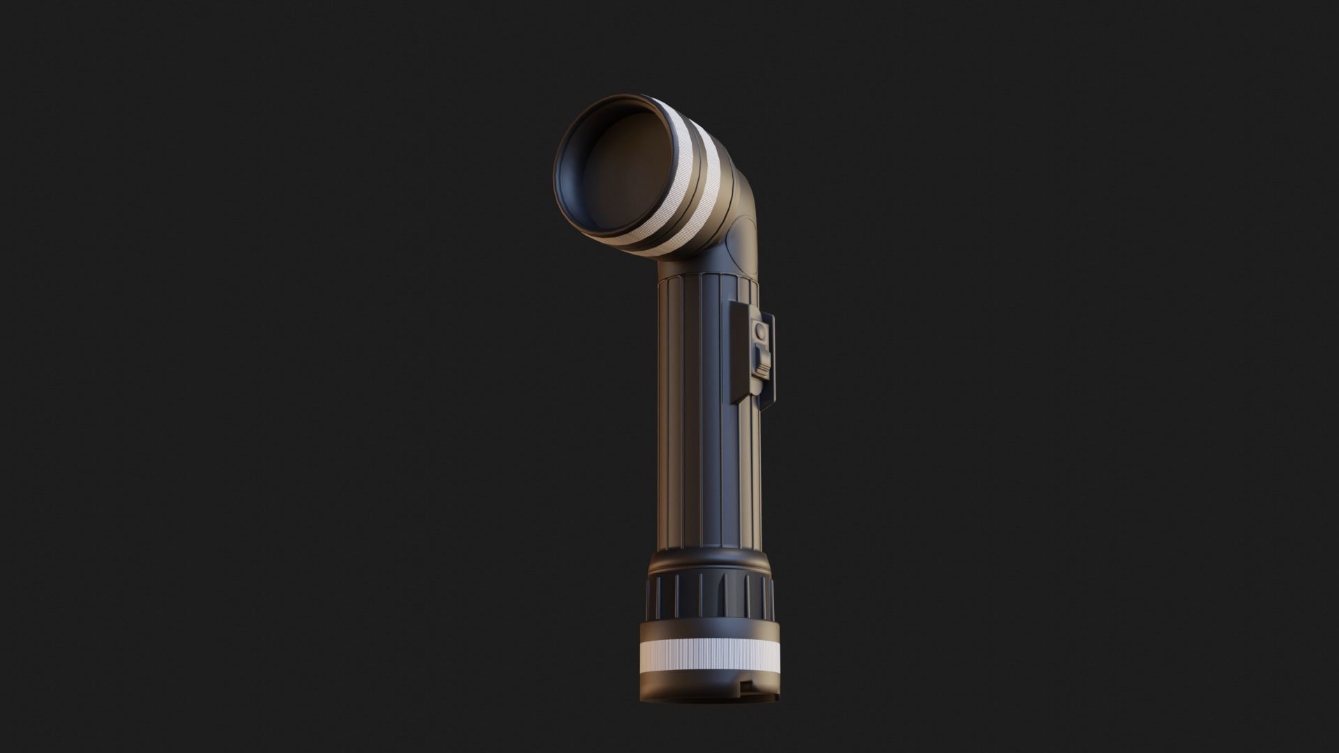 L shaped military flashlight Low-poly 3D model_8