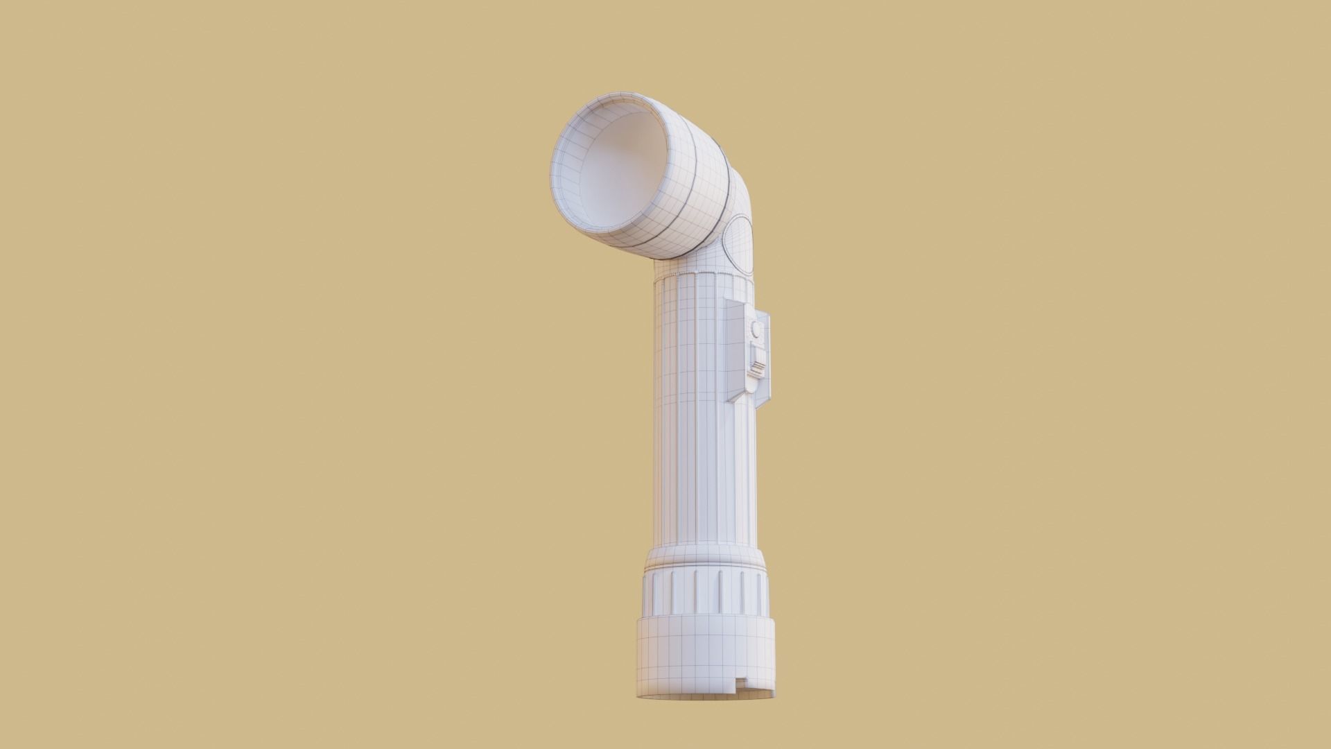 L shaped military flashlight Low-poly 3D model_7
