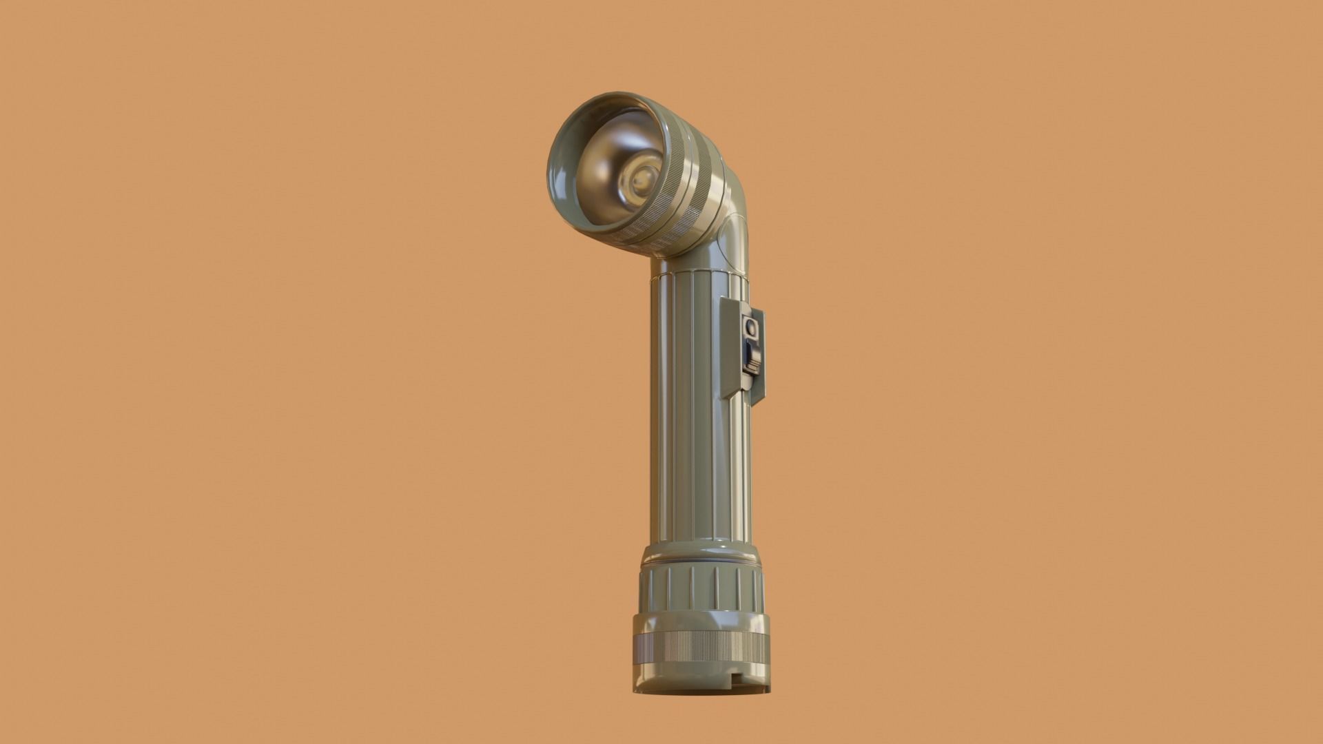 L shaped military flashlight Low-poly 3D model_5