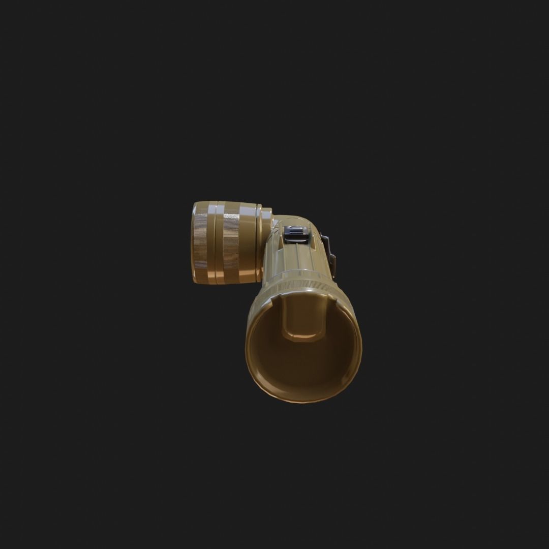 L shaped military flashlight Low-poly 3D model_4