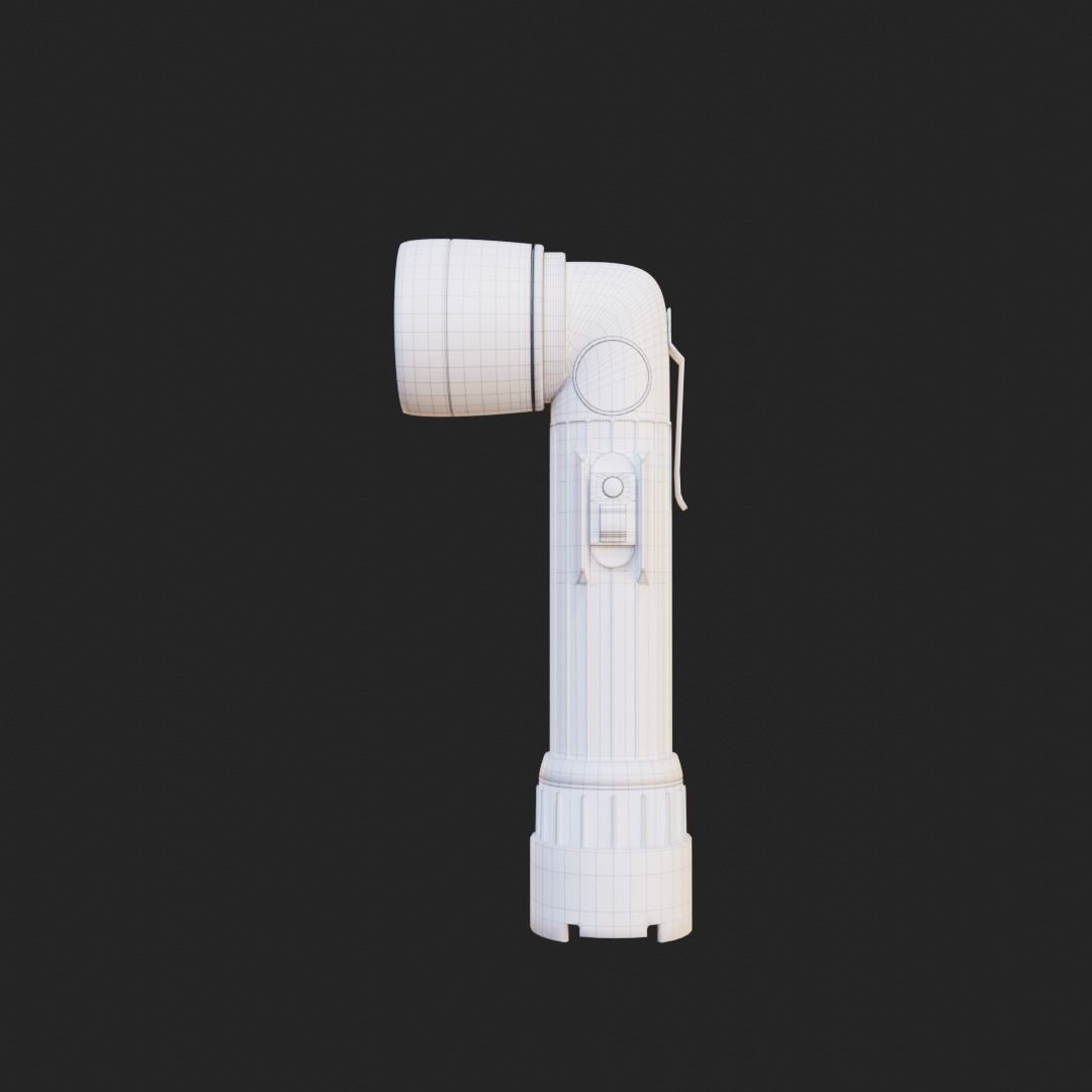 L shaped military flashlight Low-poly 3D model_10