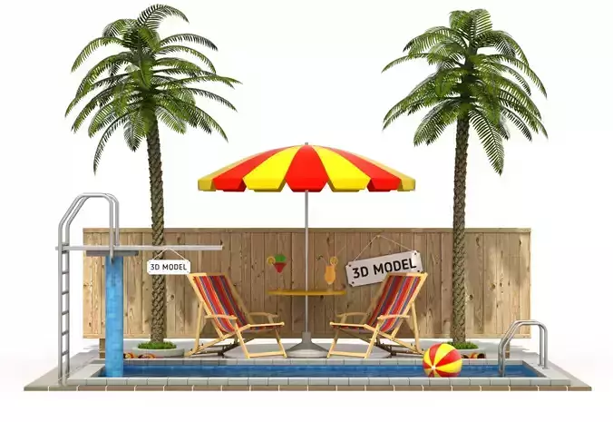 Pool Scene 3D model