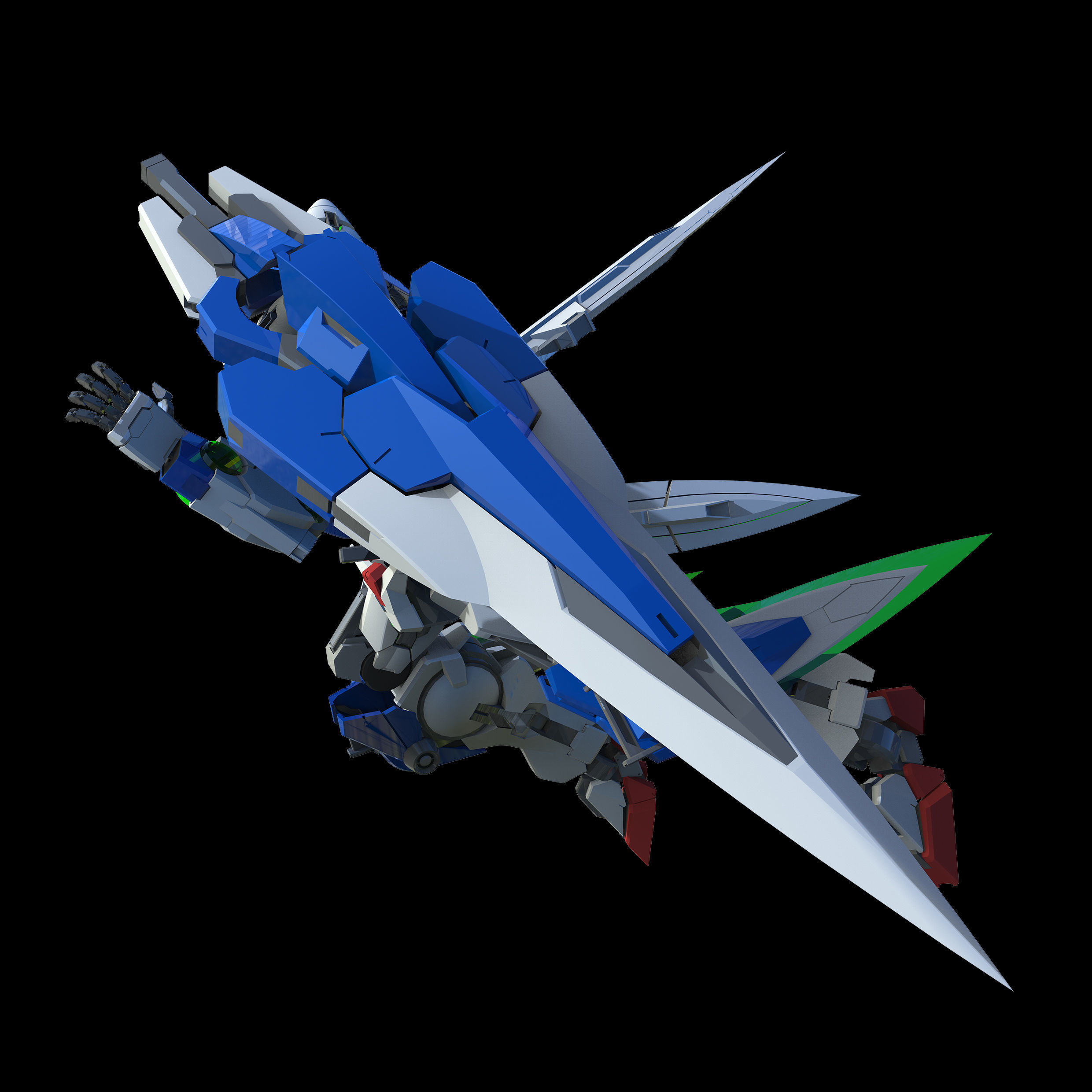 00 Gundam Seven Sword 3D model_2
