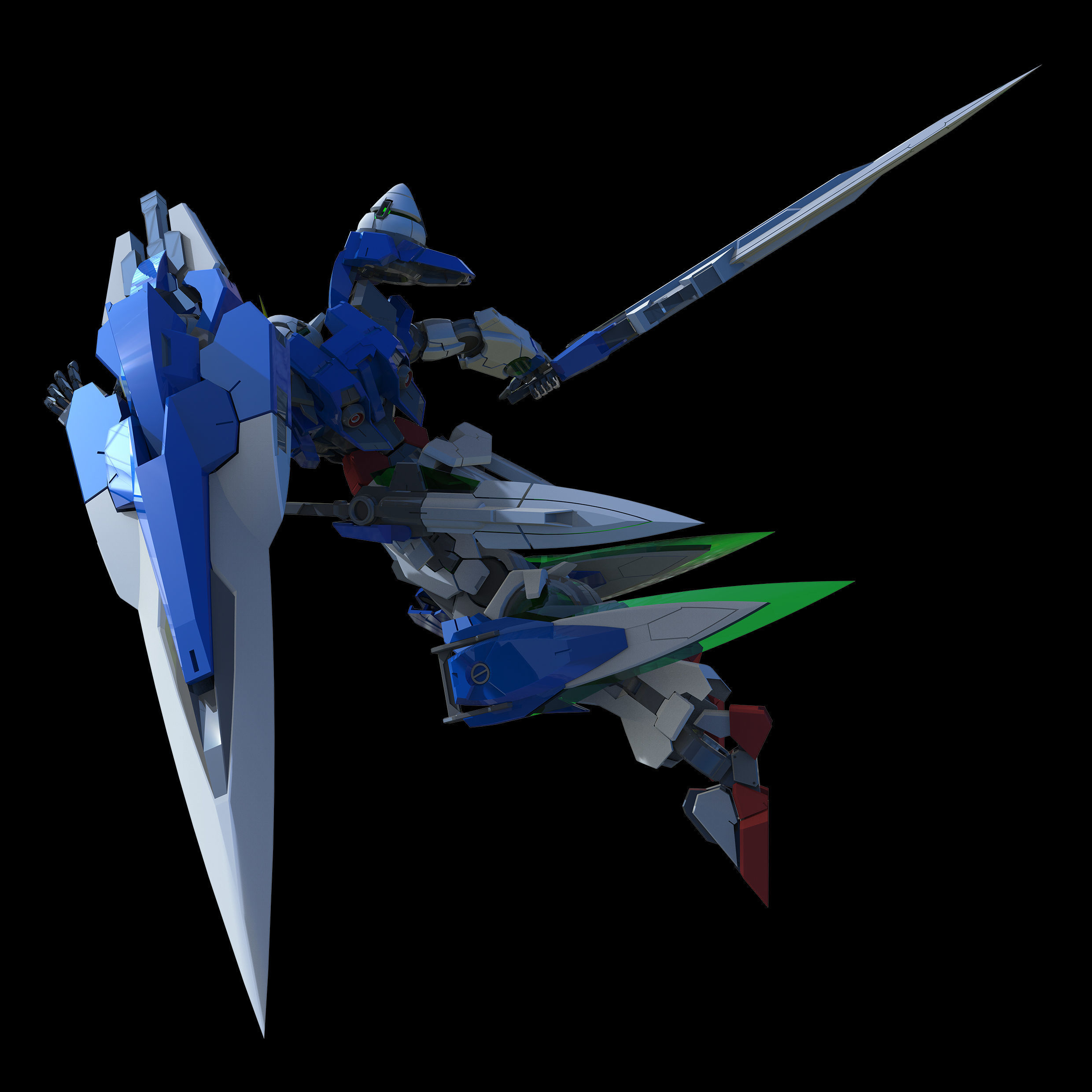 00 Gundam Seven Sword 3D model_3