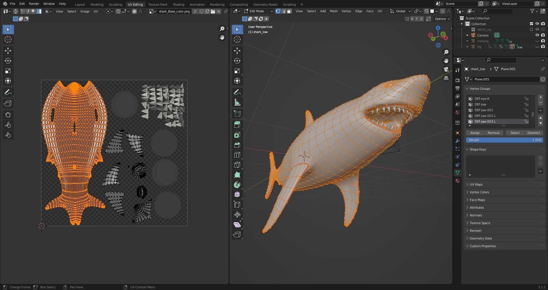 Great White Shark NO Rigged in Blender Low-poly 3D model_12