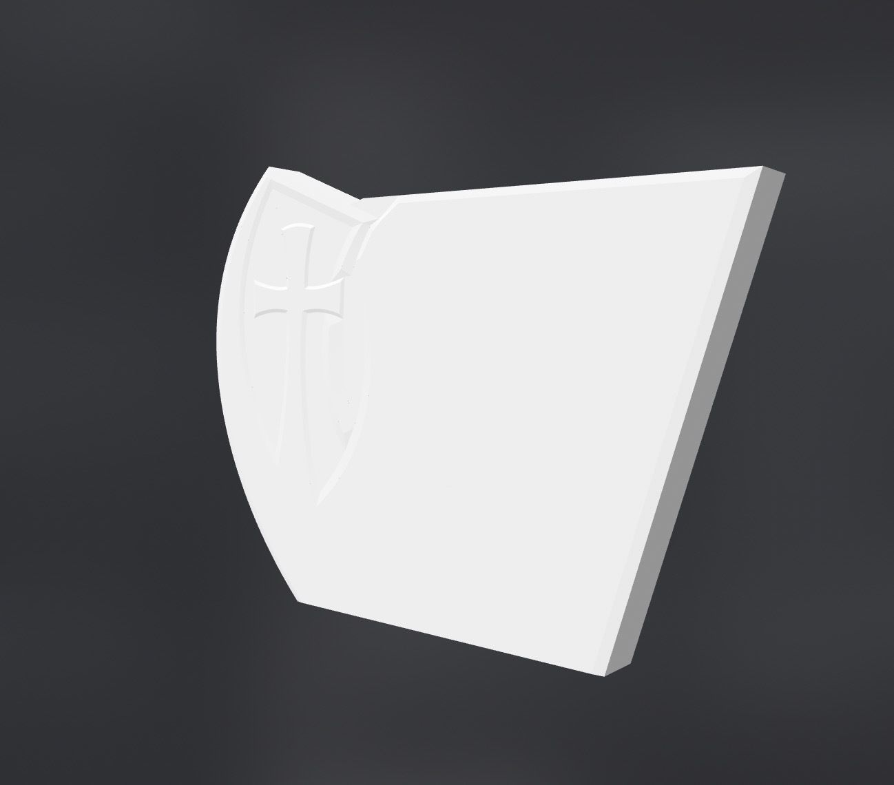 Headstone 3d model euro form with cross 3D model_2