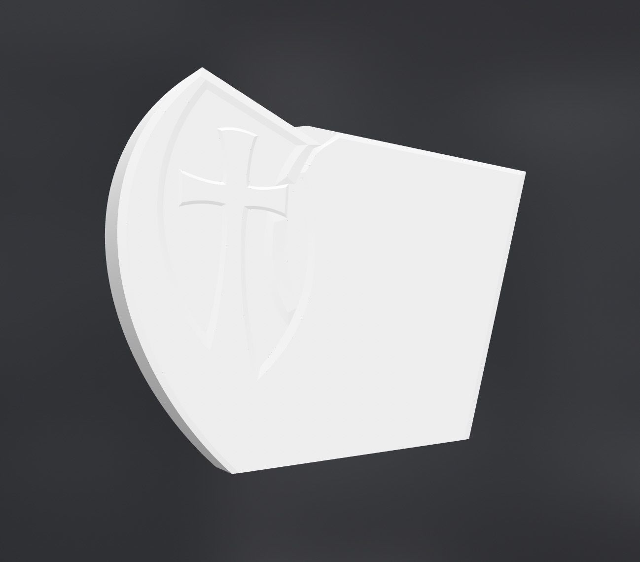 Headstone 3d model euro form with cross 3D model_1