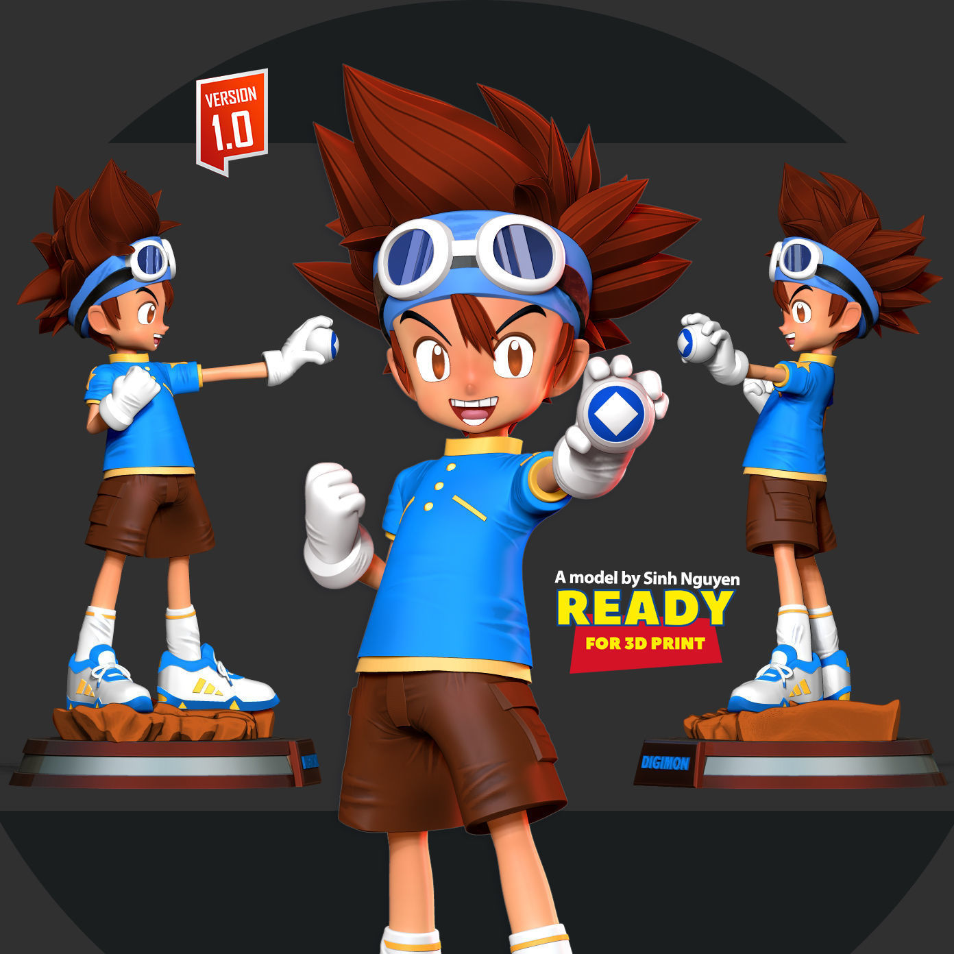 Taichi Yagami - Digimon Fanart 3D print model_1