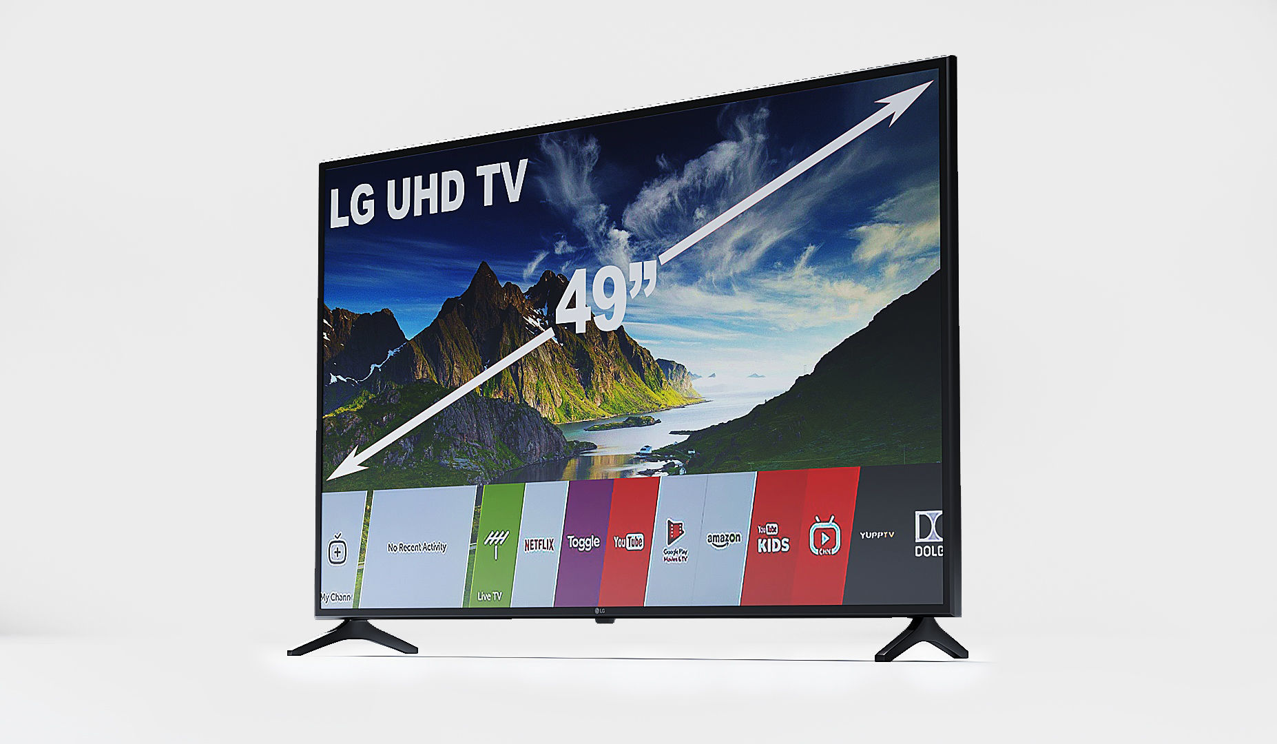 LG 49 Inch Class 4K HDR Smart LED TV Low-poly 3D model_2