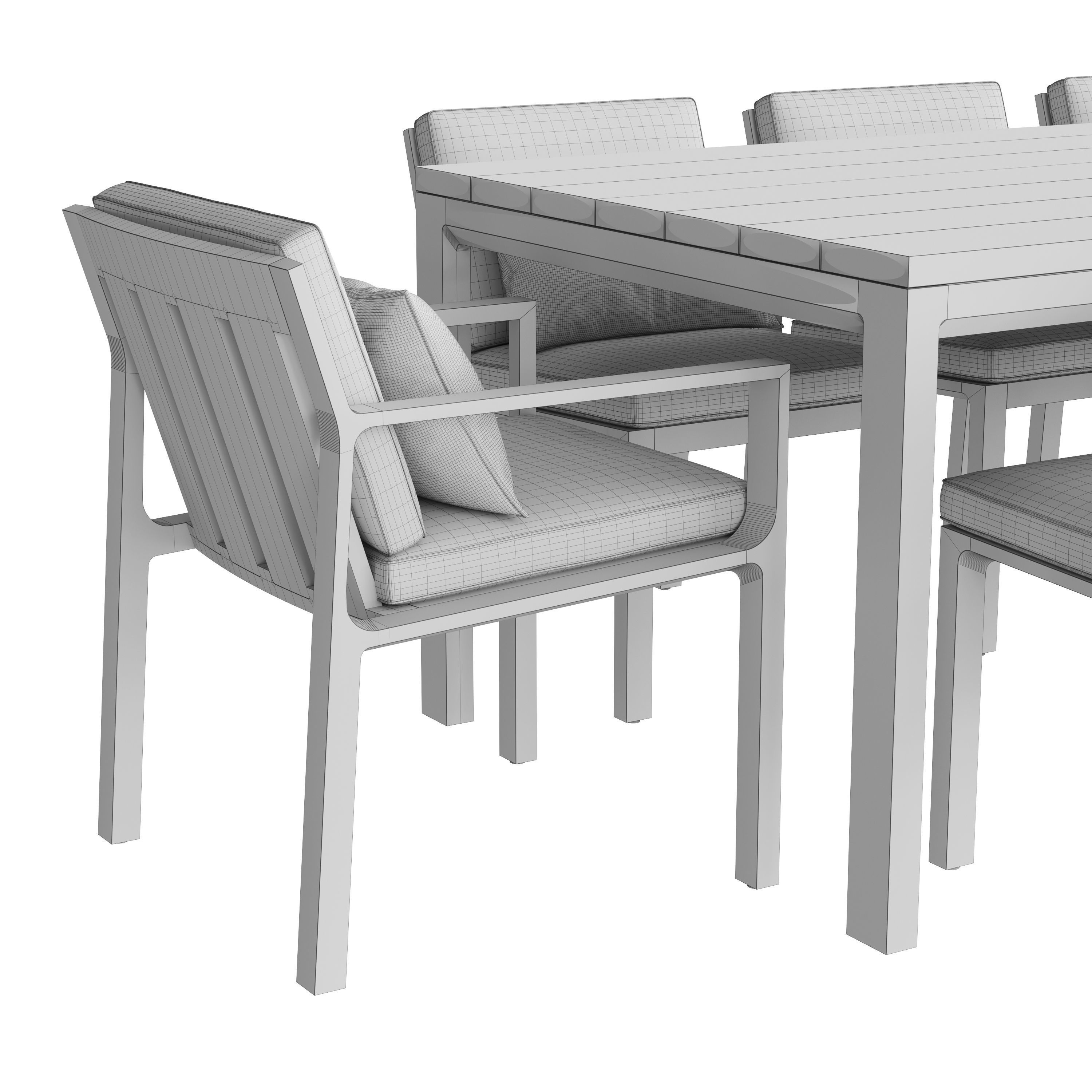 RHODES TEAK DINING TABLE 108 Restoration Hardware 3D model_3
