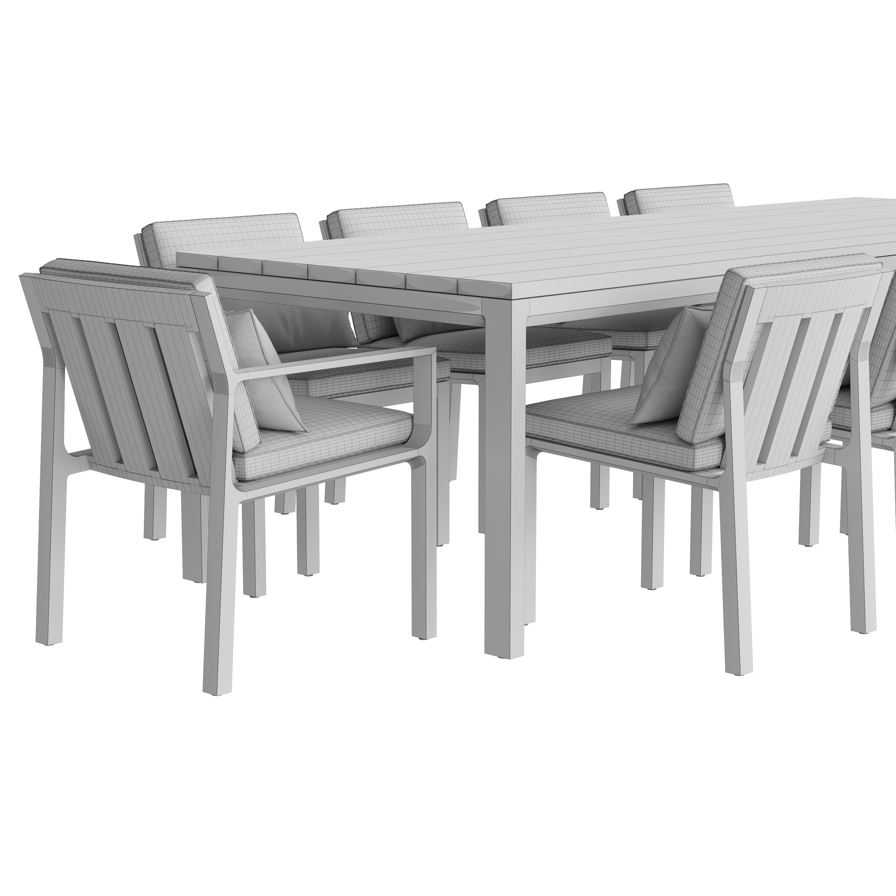 RHODES TEAK DINING TABLE 108 Restoration Hardware 3D model_2