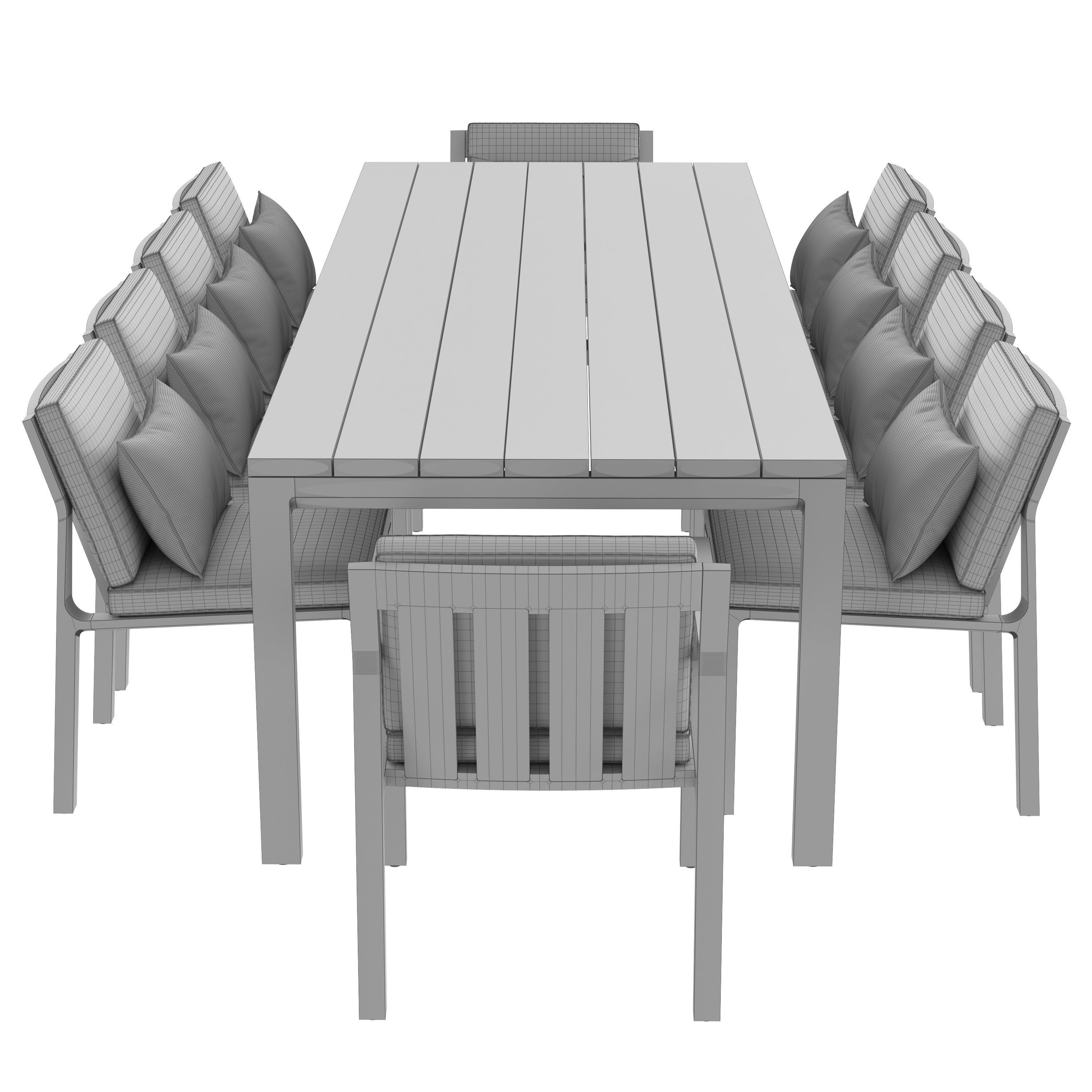 RHODES TEAK DINING TABLE 108 Restoration Hardware 3D model_5