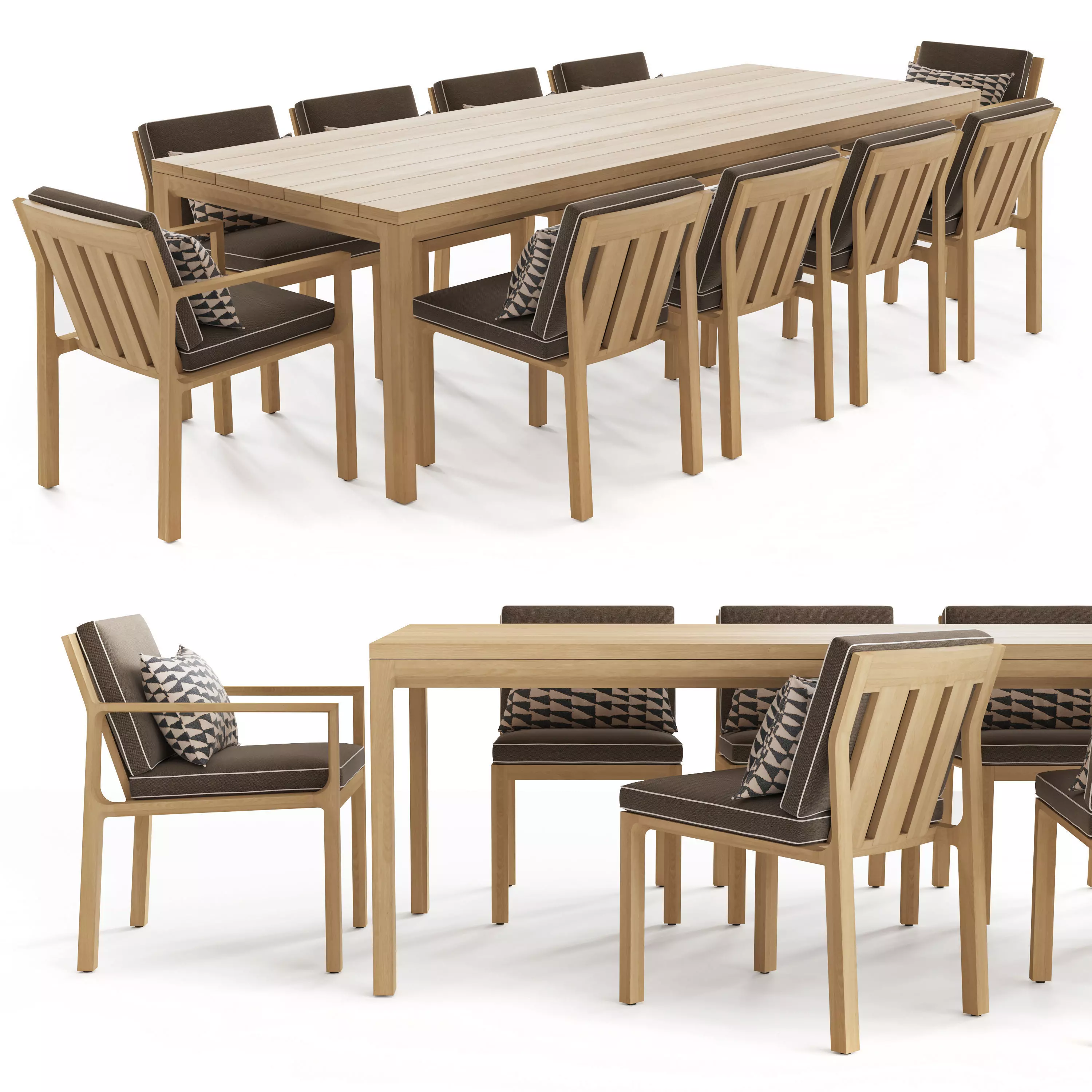 RHODES TEAK DINING TABLE 108 Restoration Hardware 3D model_0