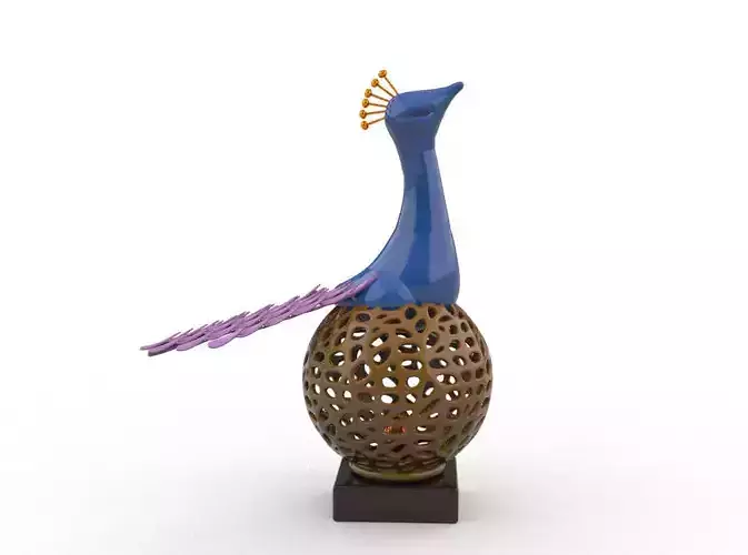 Table Lamp with Peacock
