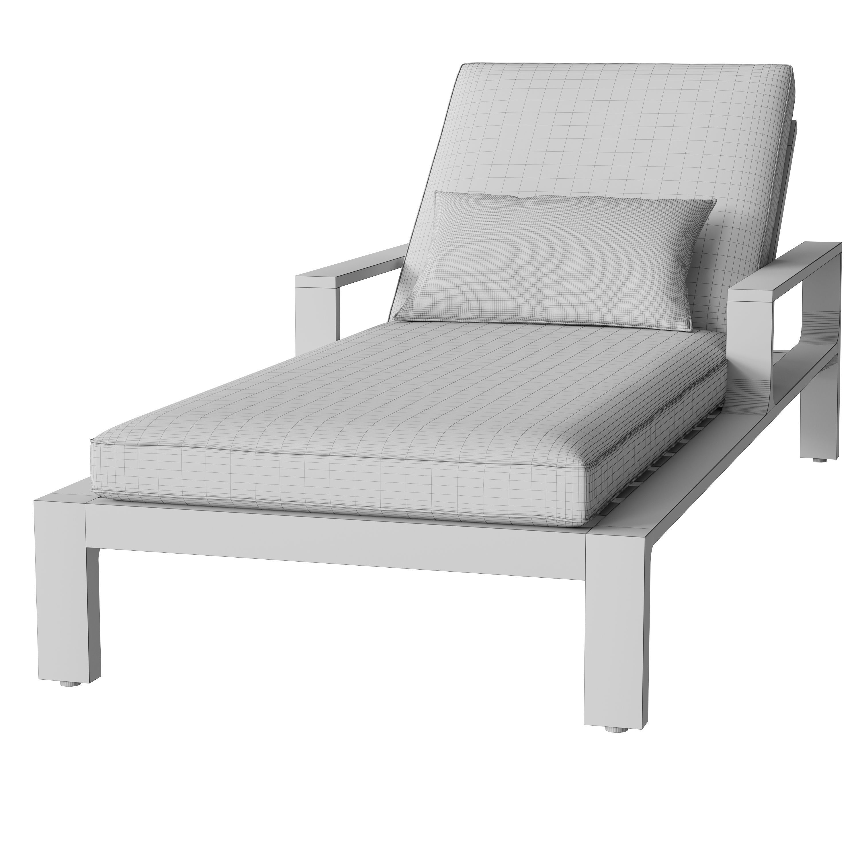 RHODES TEAK CHAISE Restoration Hardware 3D model CGTrader