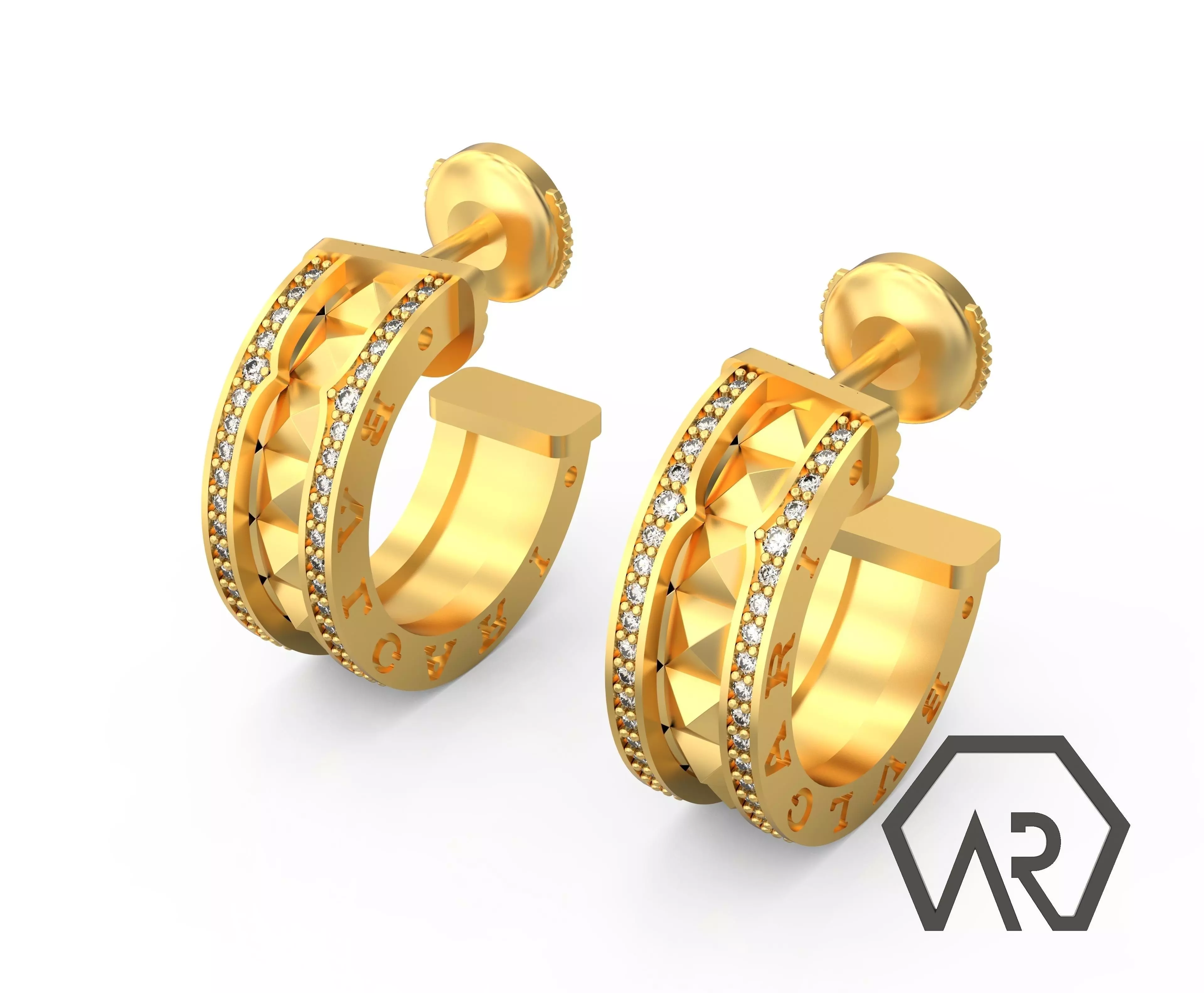 Earrings BuLGARI 3d print model D22 3D print model_0