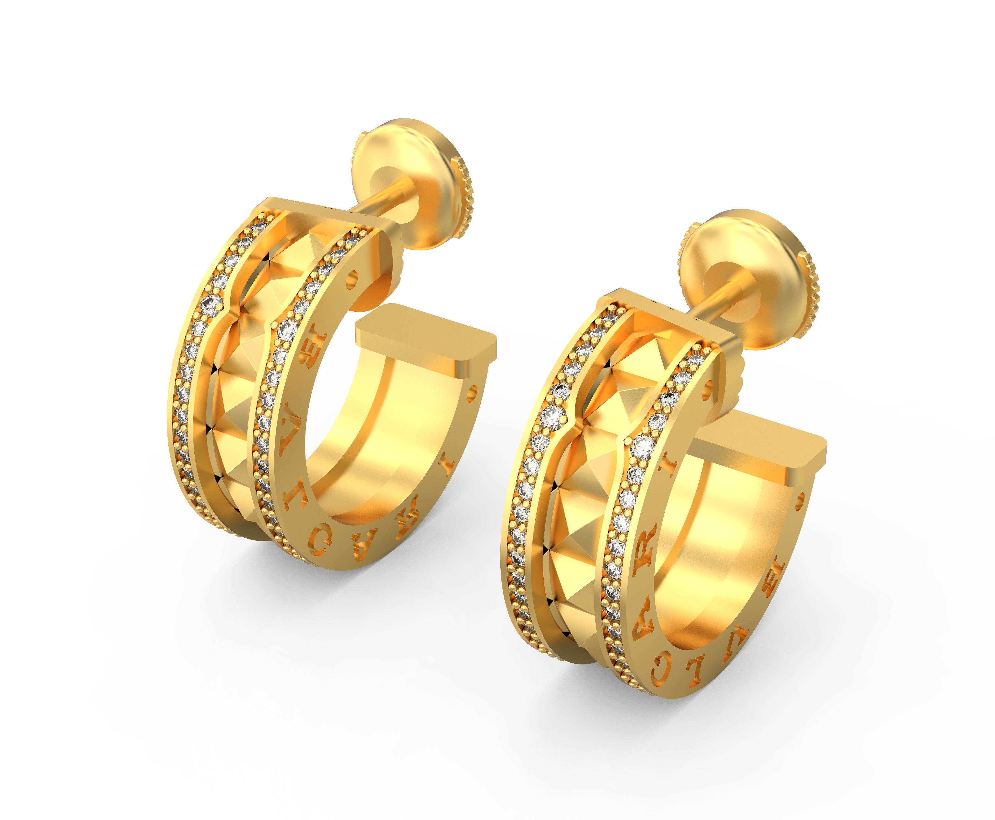 Earrings BuLGARI 3d print model D22 3D print model_2