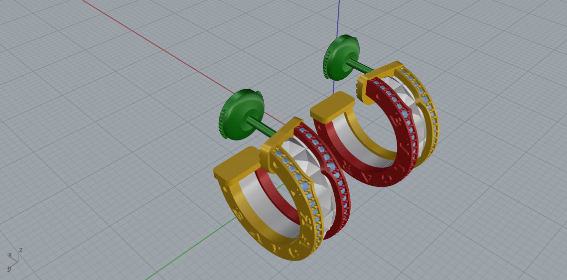 Earrings BuLGARI 3d print model D22 3D print model_7