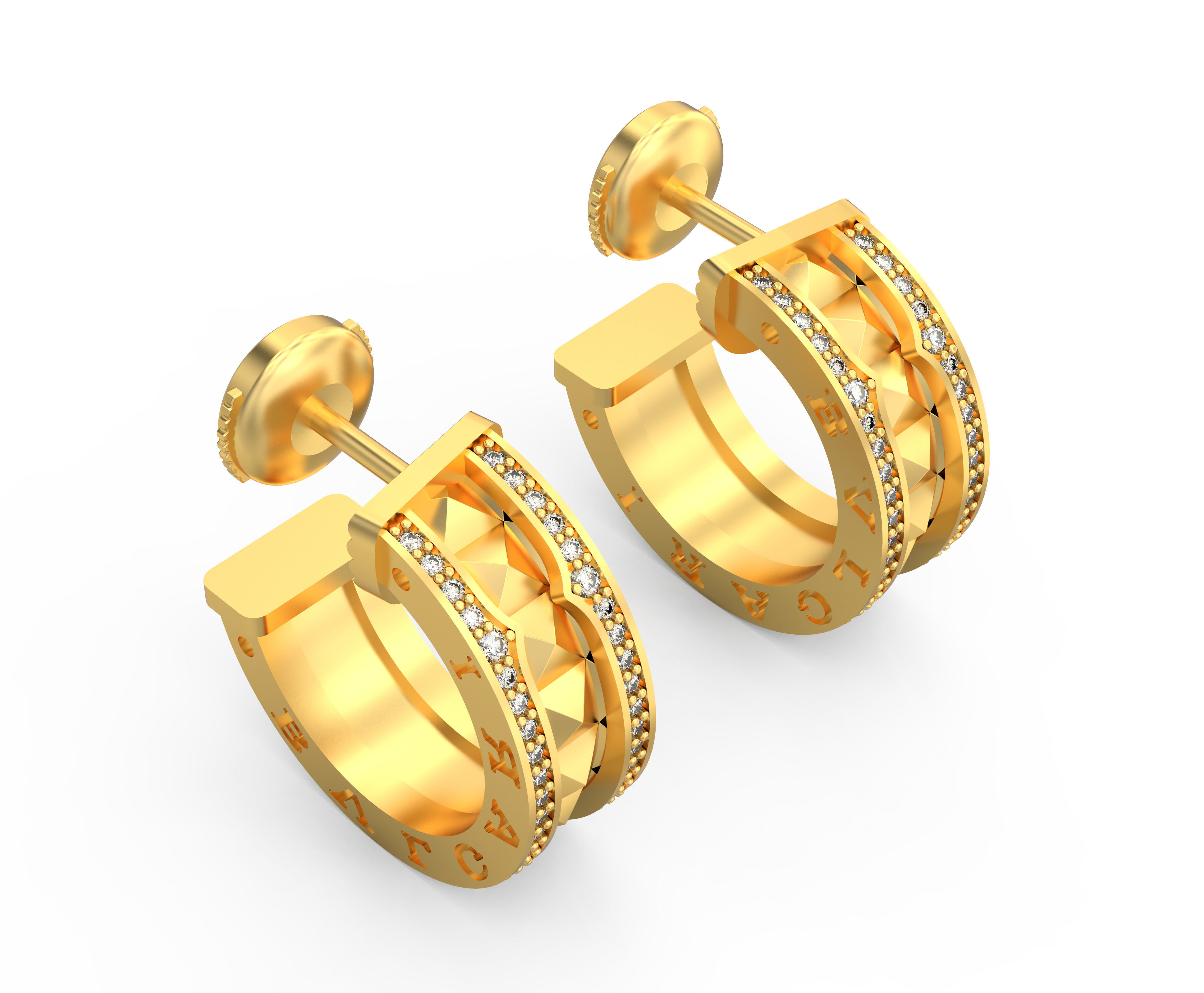 Earrings BuLGARI 3d print model D22 3D print model_3
