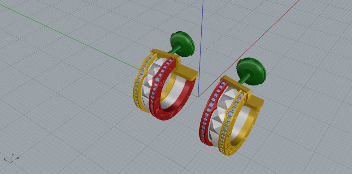 Earrings BuLGARI 3d print model D22 3D print model_6