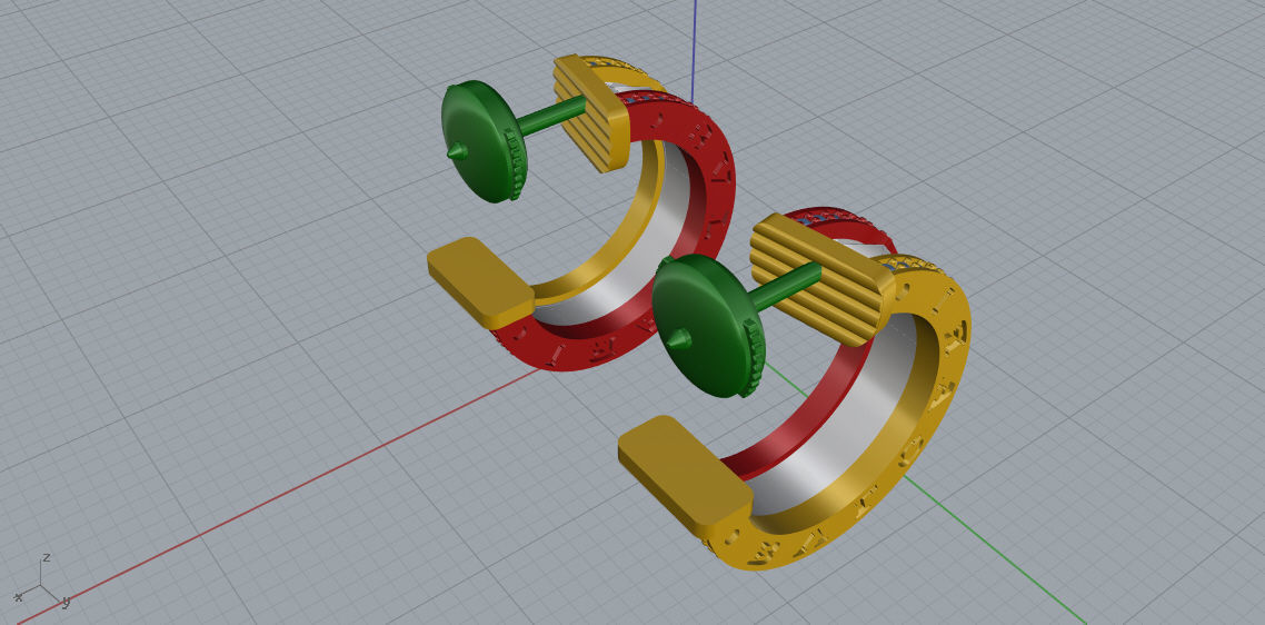 Earrings BuLGARI 3d print model D22 3D print model_8