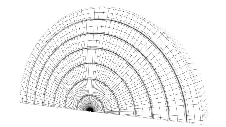 Rainbow stacker baby toy with bright stained wood texture 3D model_4