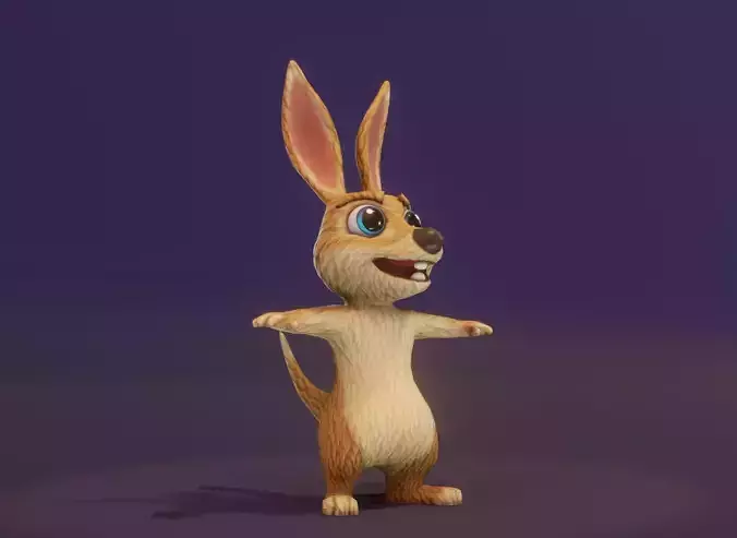 Cartoon Kangaroo 3D Model