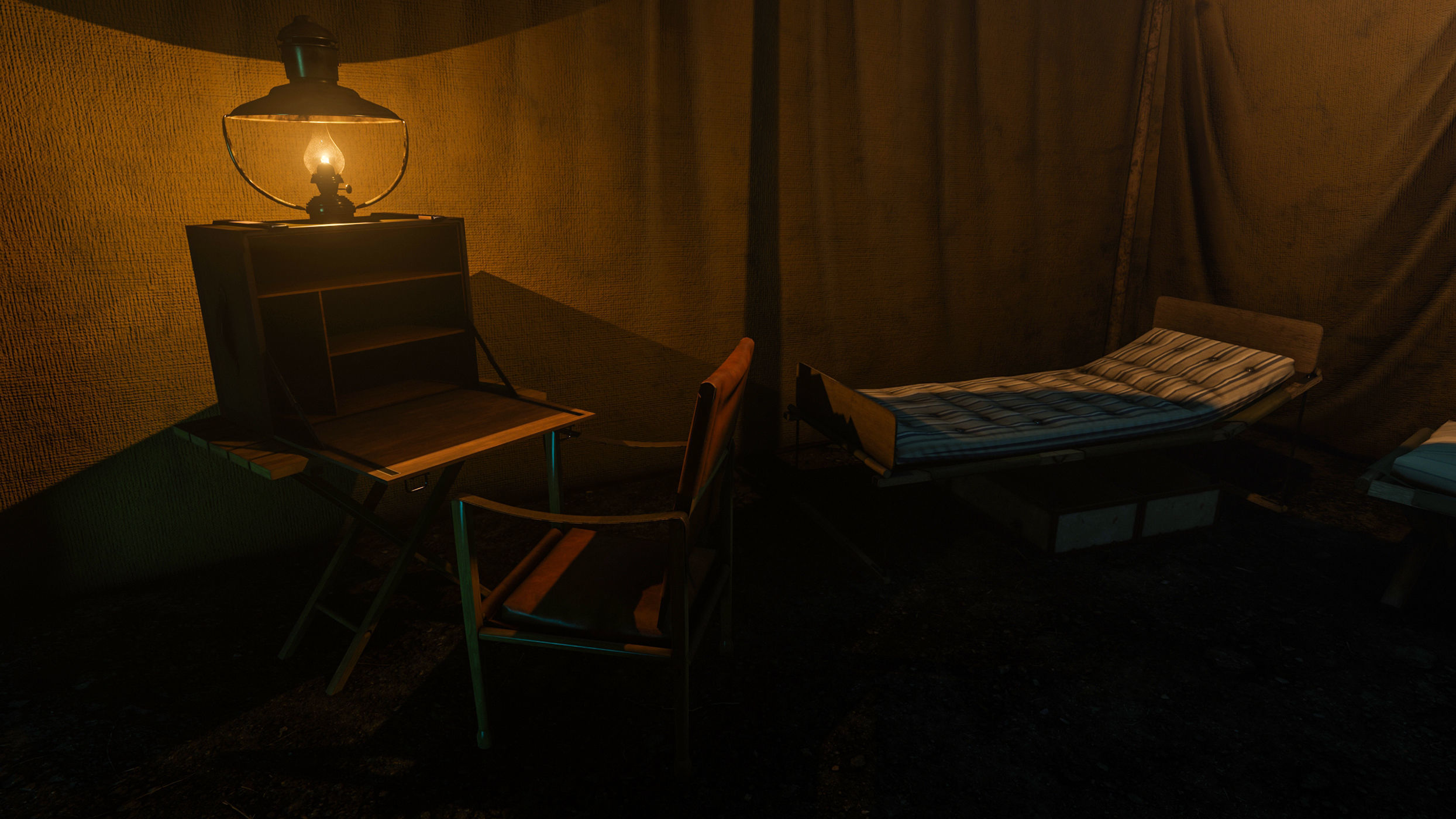 Camping tent with props Low-poly 3D model_14