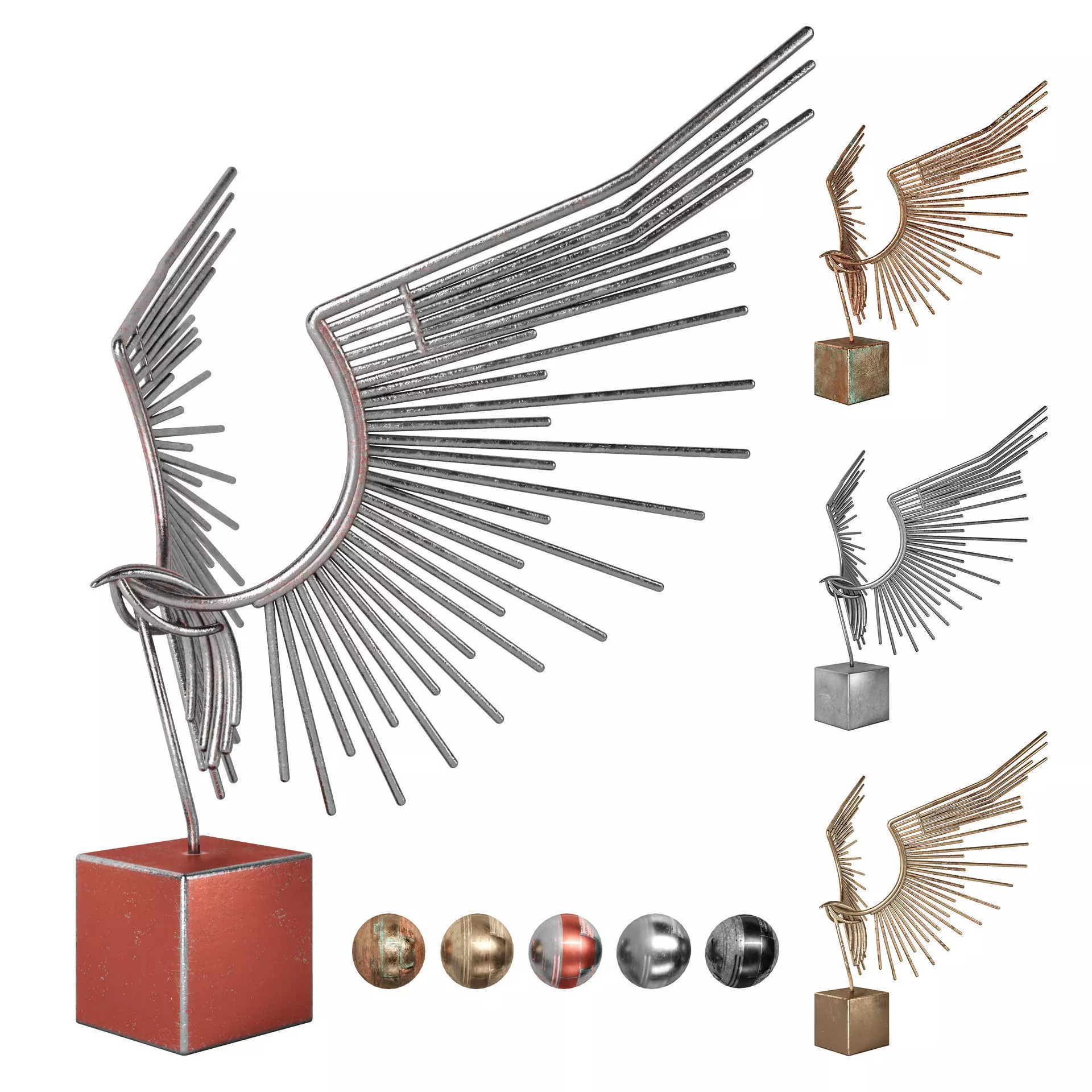 Decorative Bird Sculpture 3D model_0