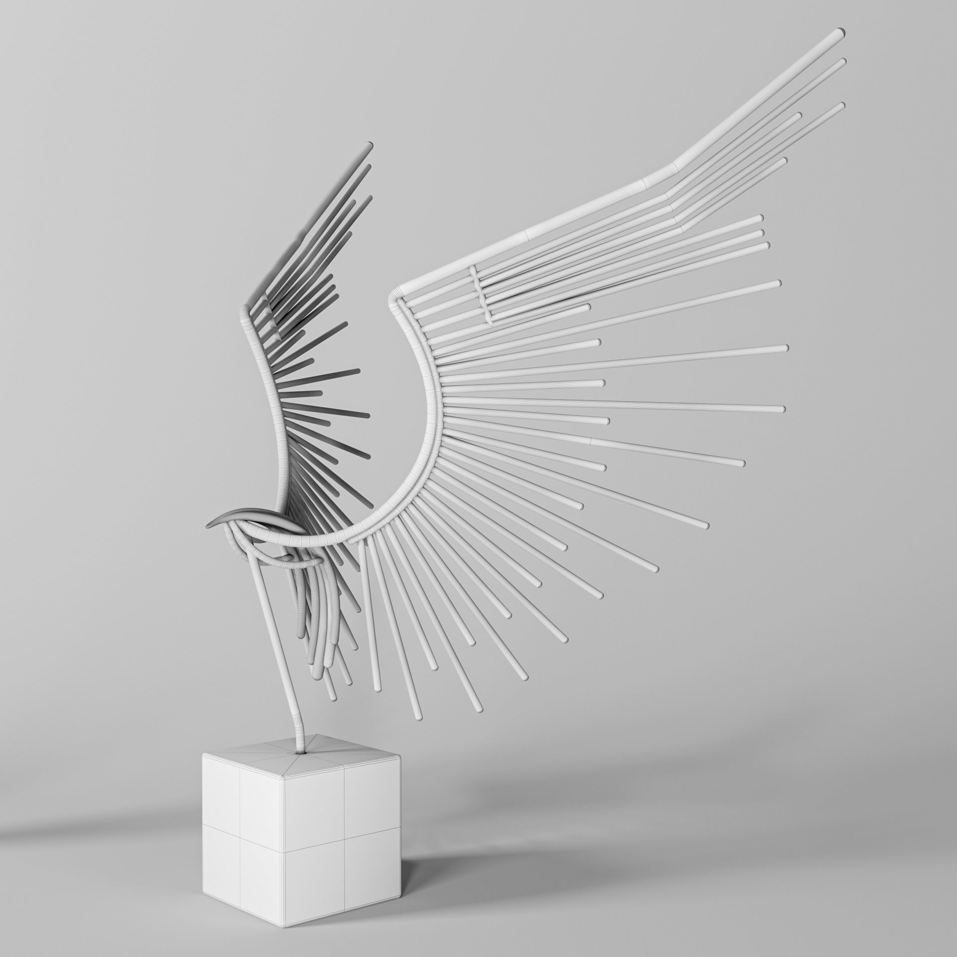 Decorative Bird Sculpture 3D model_6