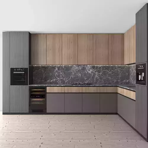Kitchen Modern 63 - Corner Kitchen 3D model