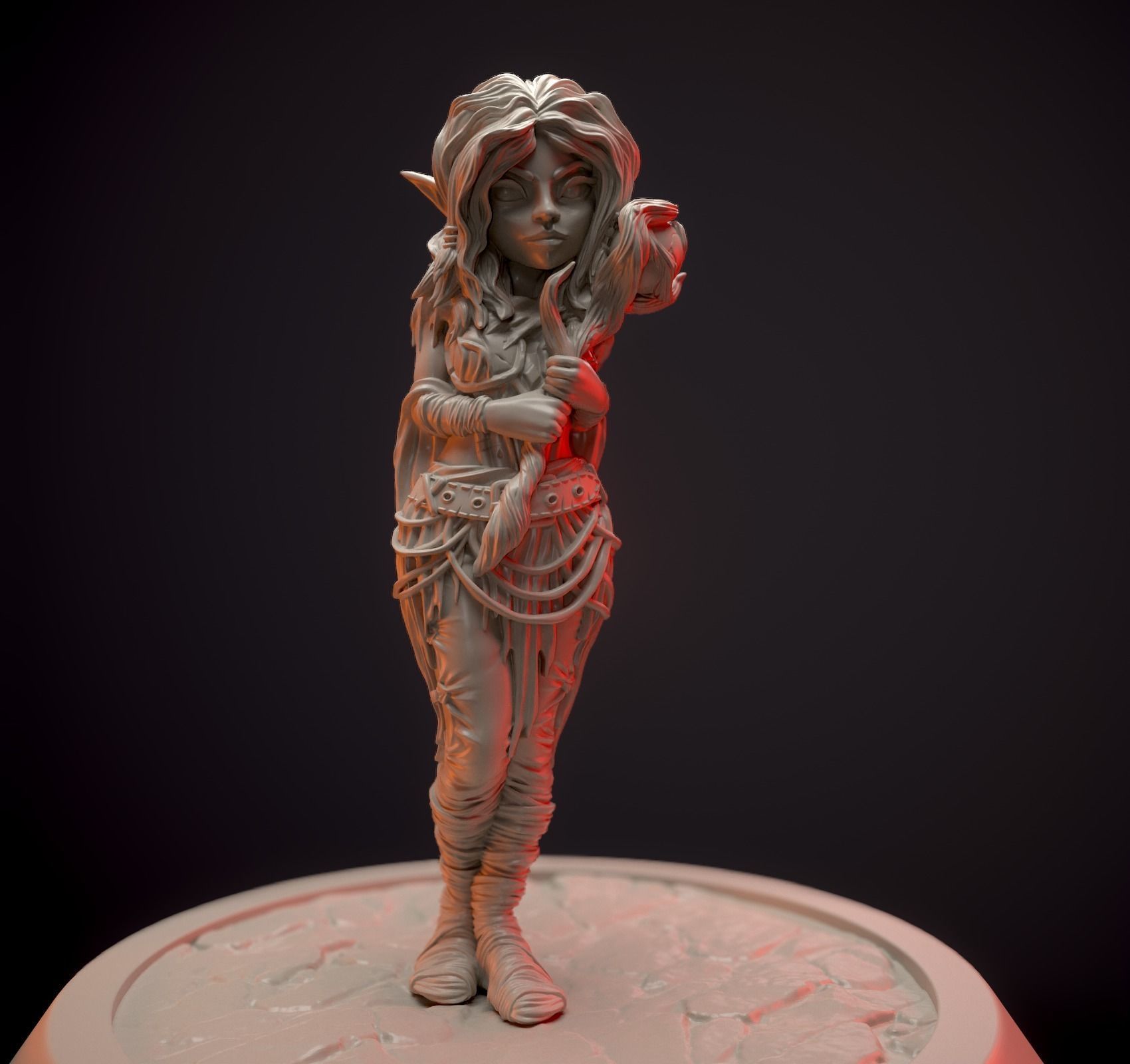 Gnome - shy druid  3D print model_1