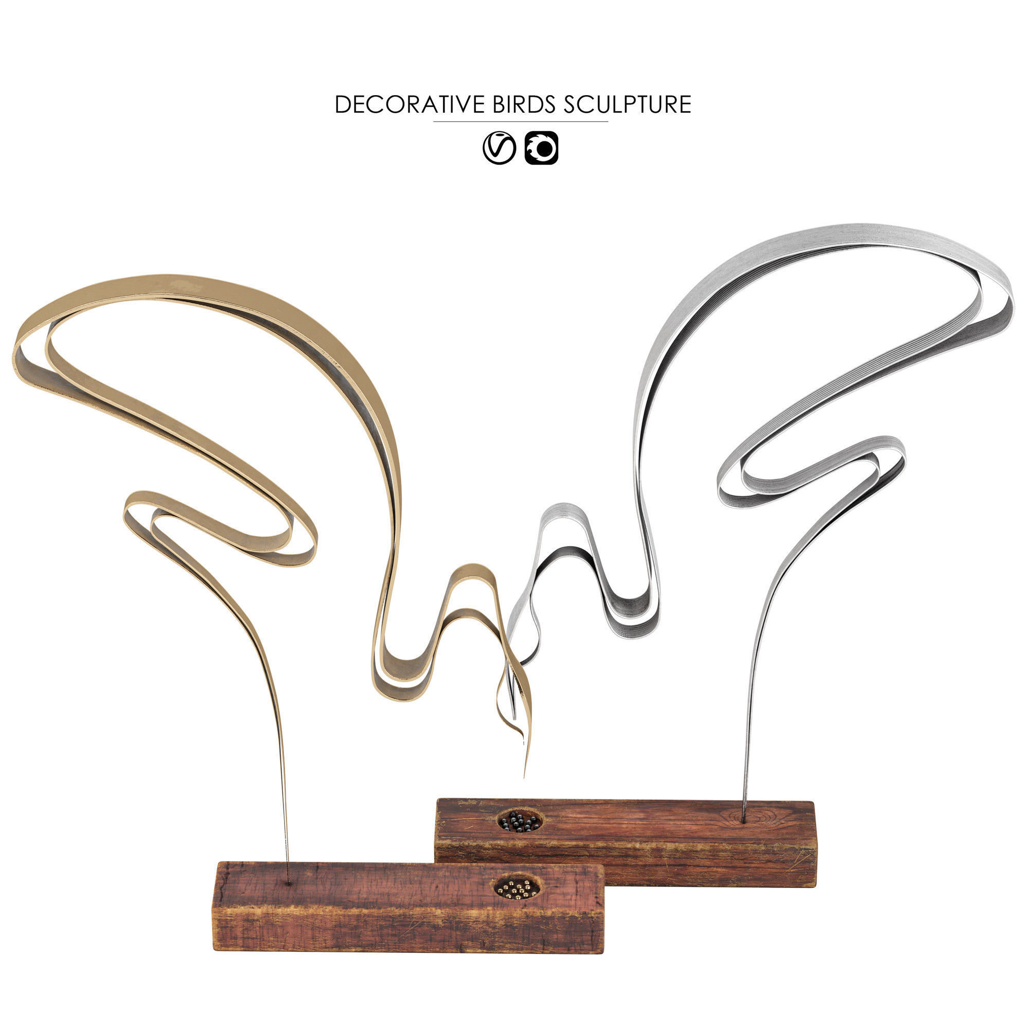 Decorative Bird Sculpture  3D model_1