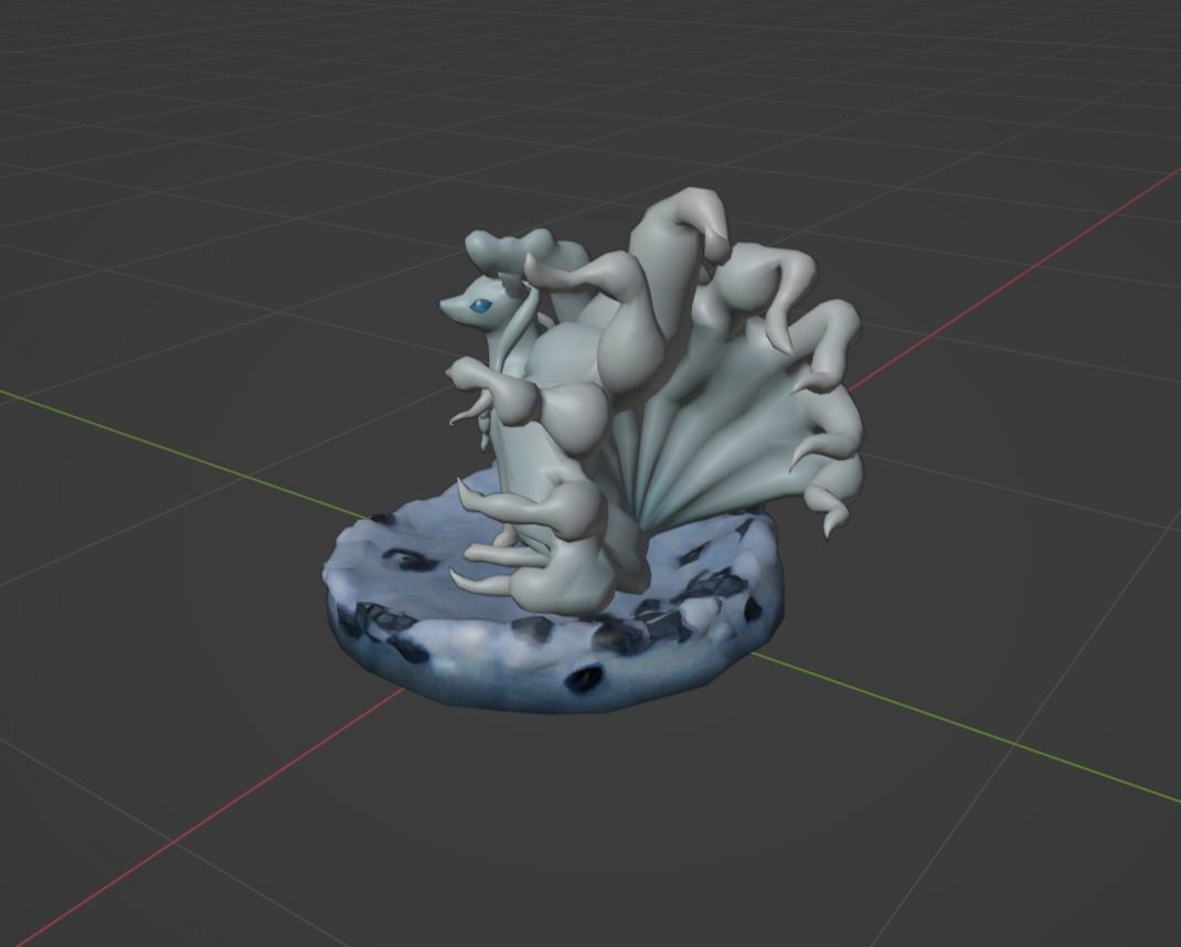 Alolan Ninetales pokemon 3D print model 3D print model_2