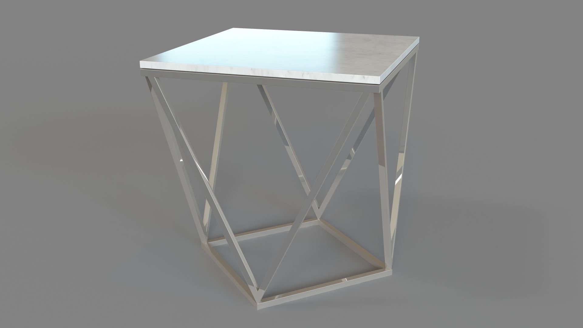 Jasmine Side Table White 3D model_2