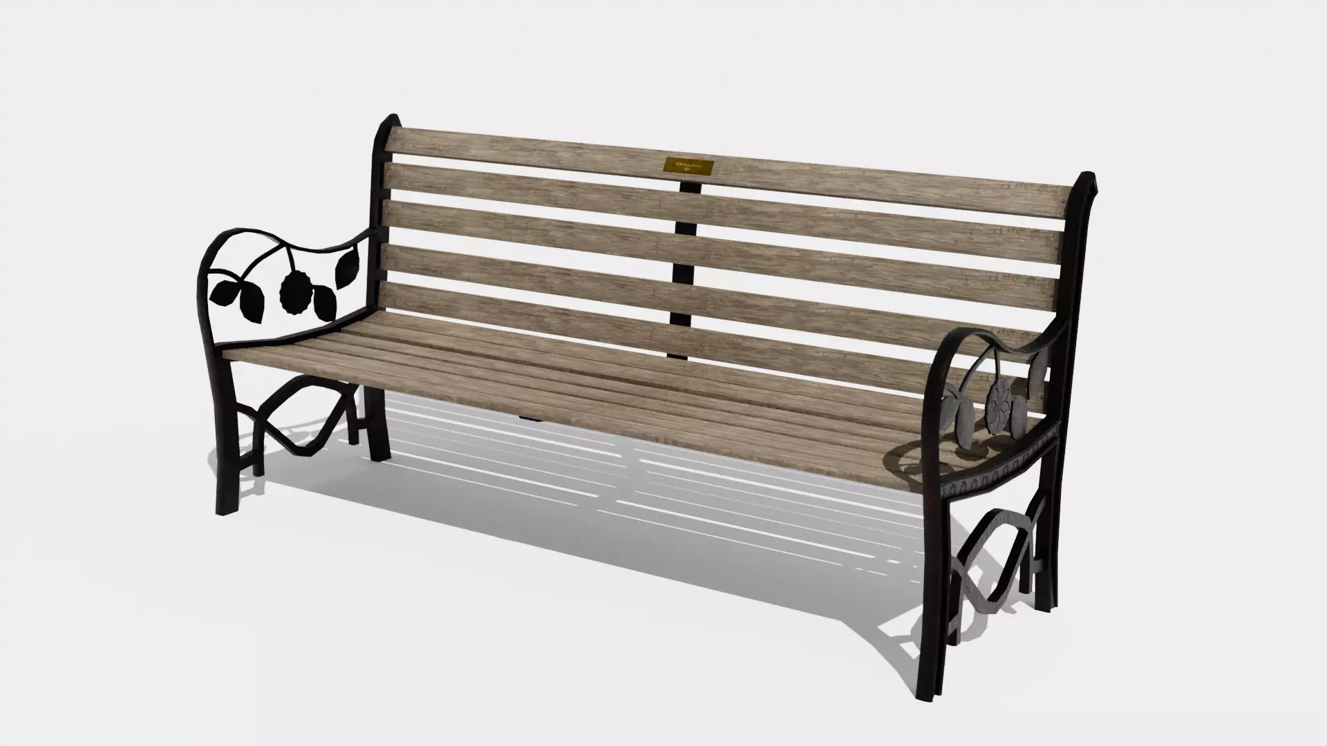 Low Poly Bench park Low-poly 3D model_0