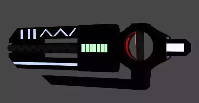 low-poly cyber gun