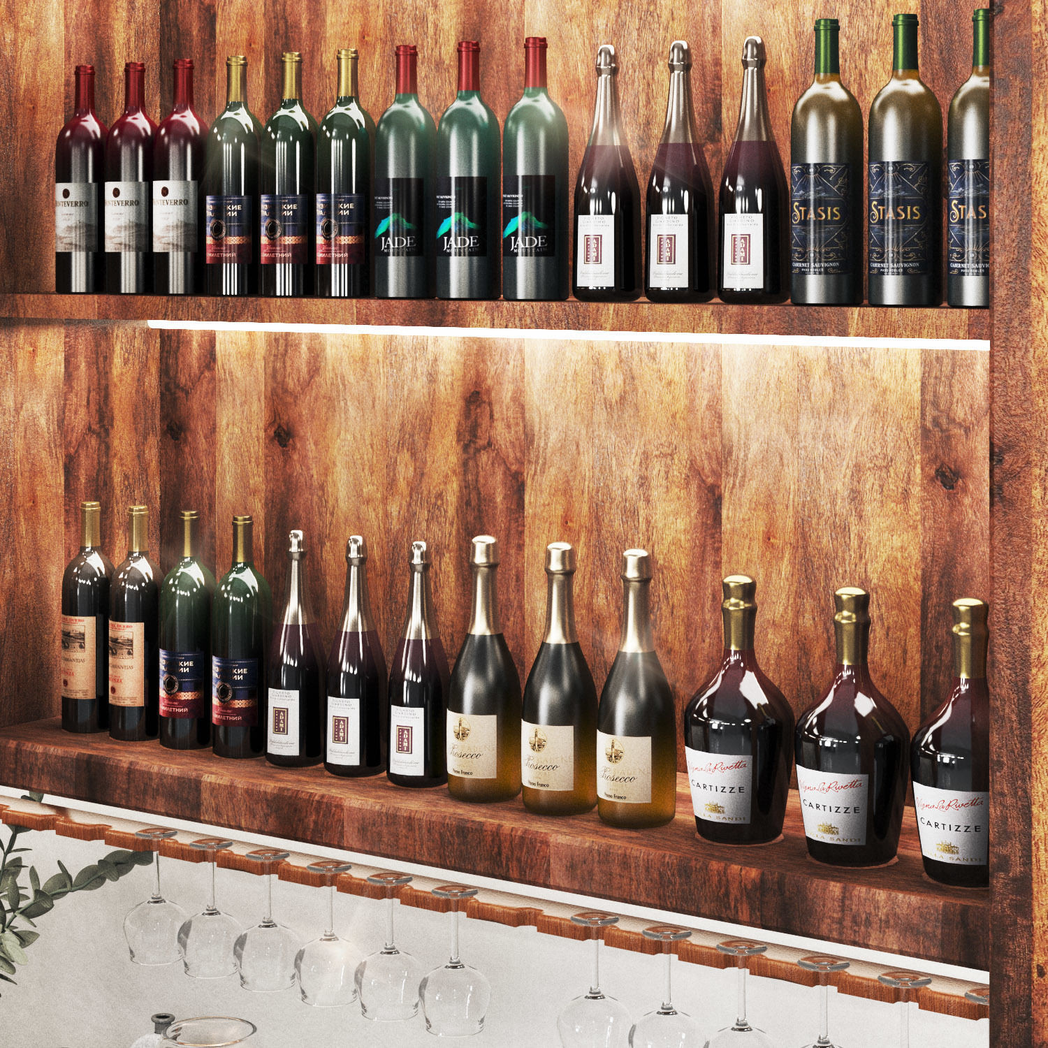 MiniBar02 - HomeBar Low-poly 3D model_3