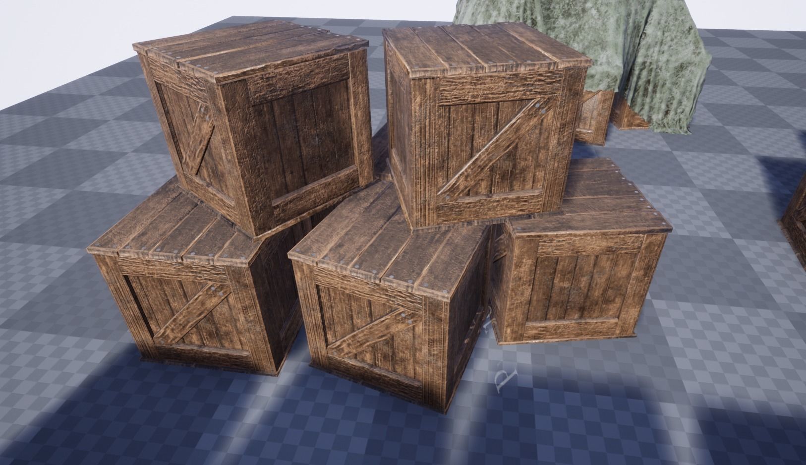 Wooden Crates Set Low-poly 3D model_6